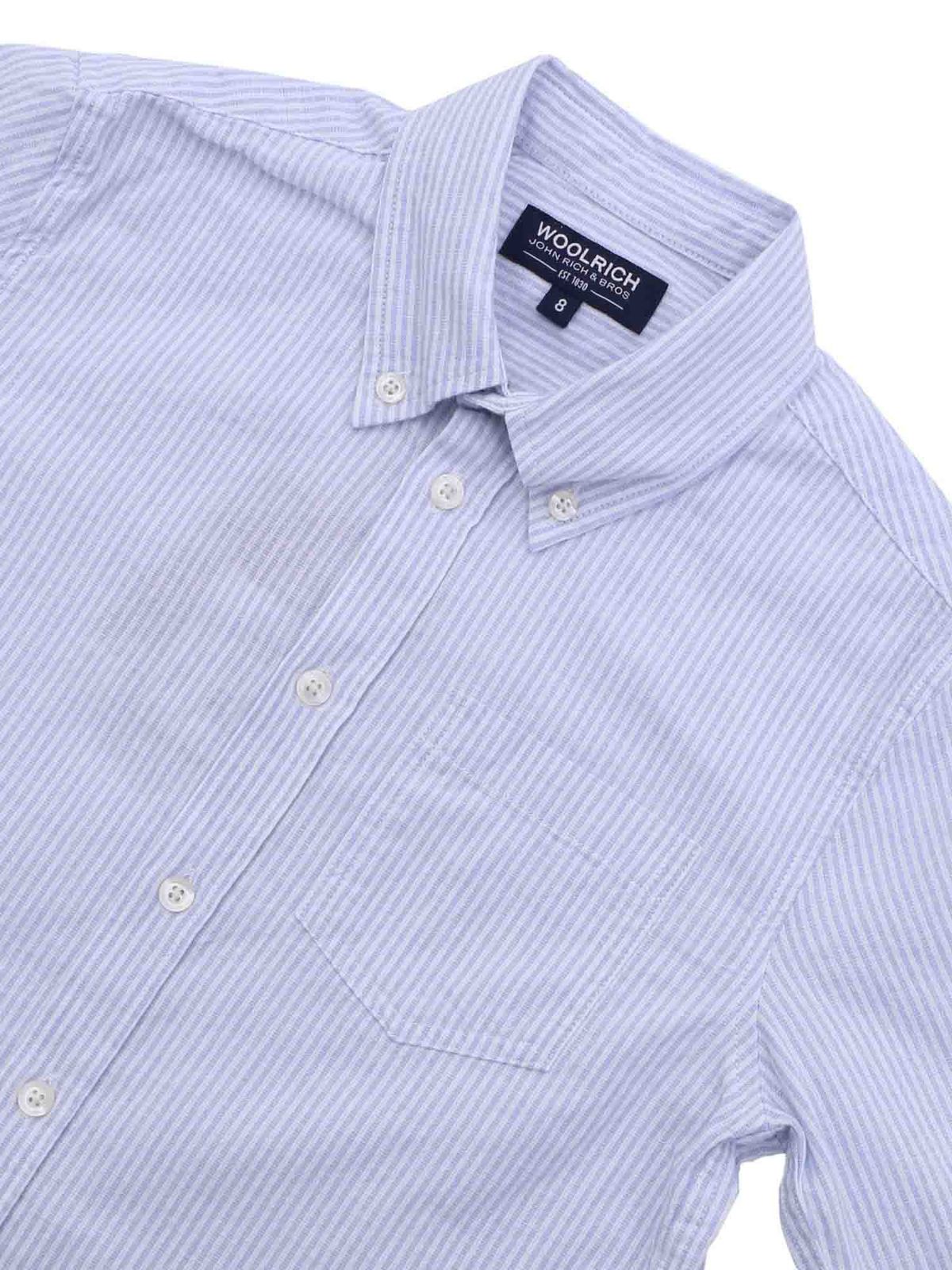 Shirts Woolrich - Striped linen blend shirt - WKCAM0500UT1526328