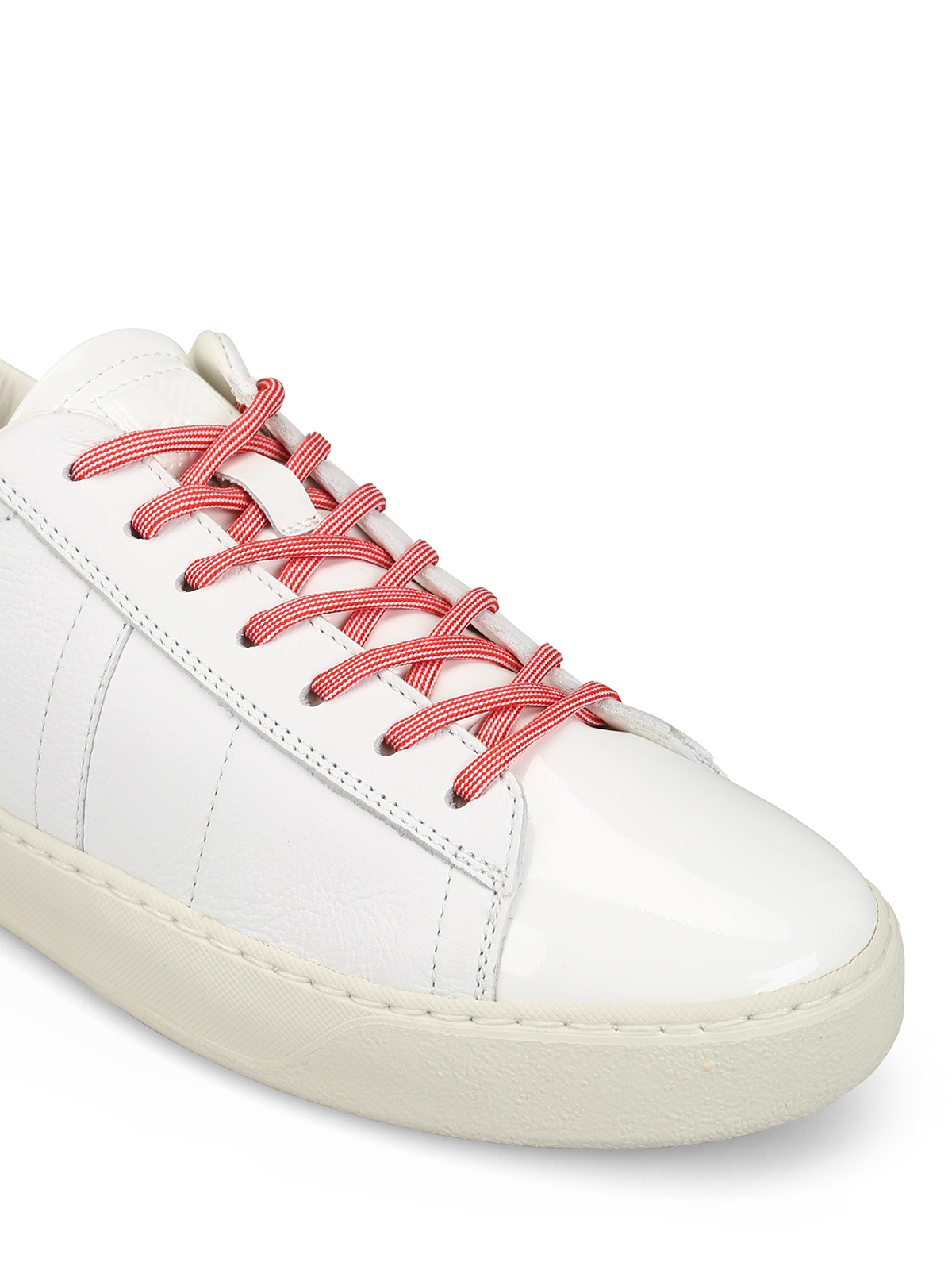 white patent trainers