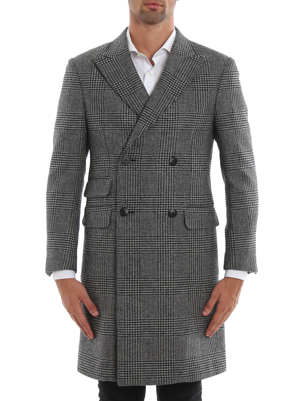 Knee length coats Z Zegna - Prince of Wales wool coat - 6977494DMBG0N