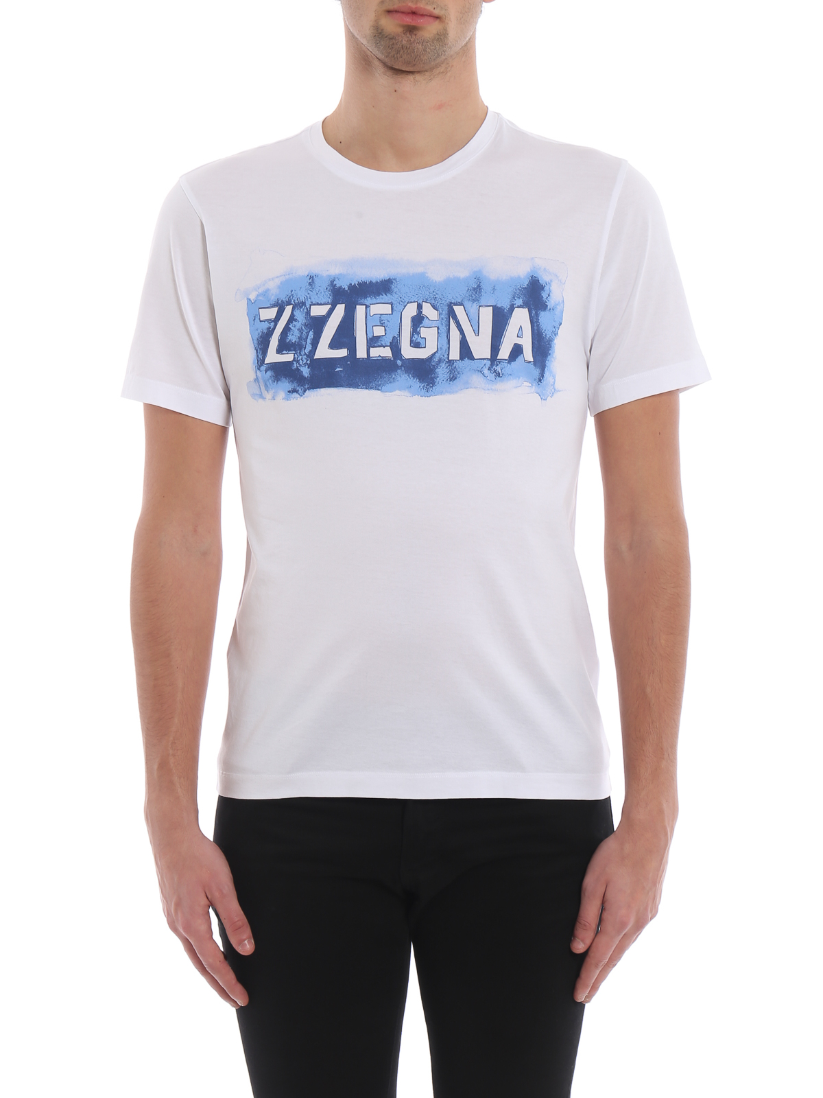 T-shirts Z Zegna - Shaded logo print white T-shirt - VS372ZZ630A6A1