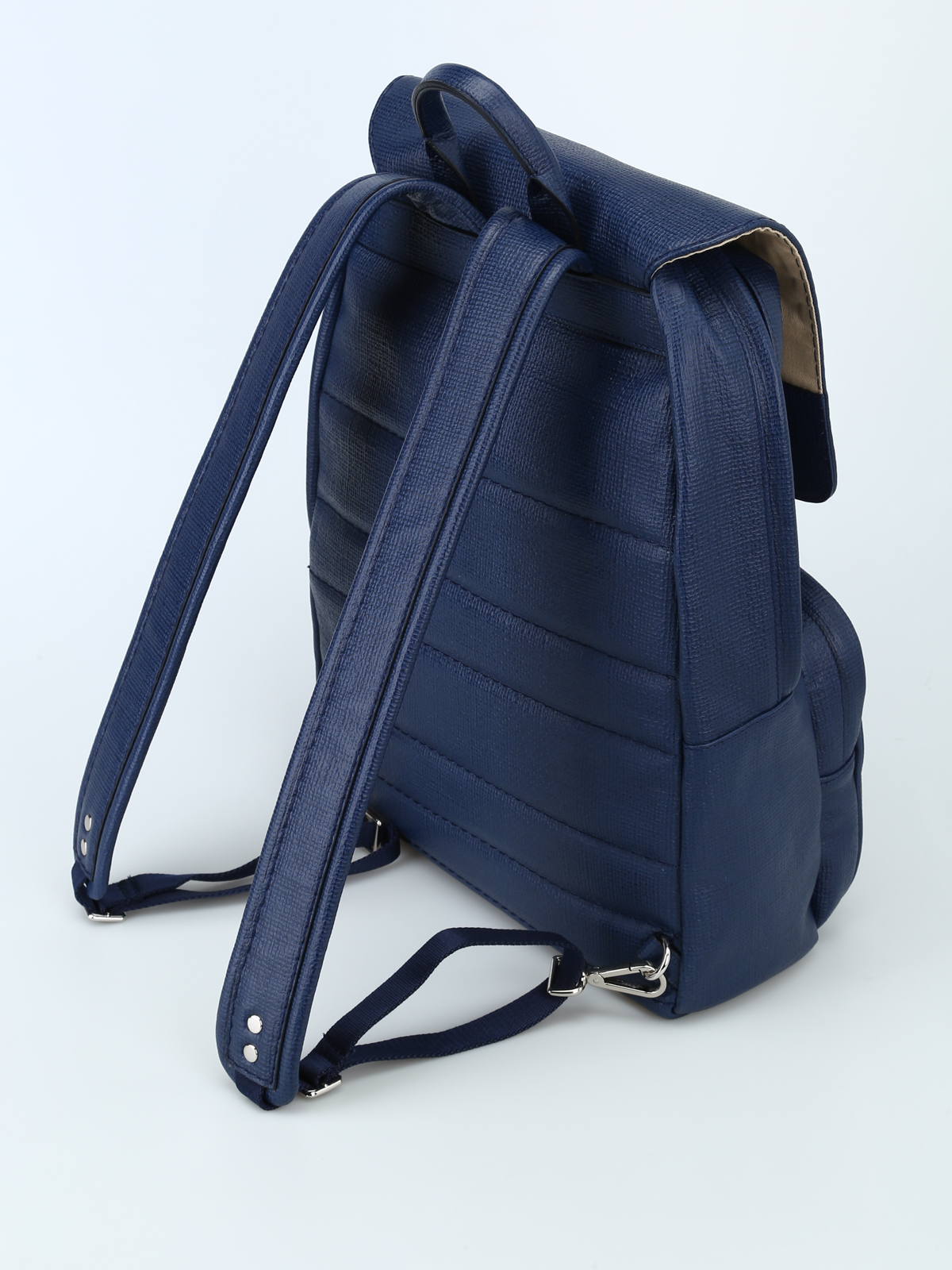 navy leather backpack handbag