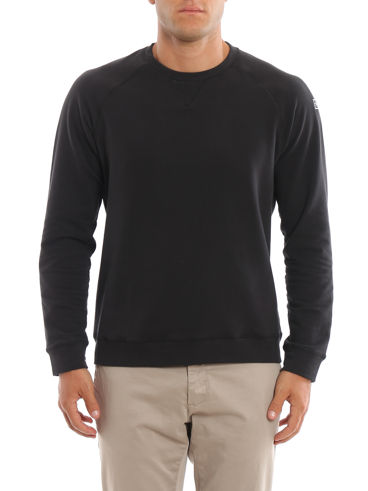 Black cotton crew neck sweatshirt 