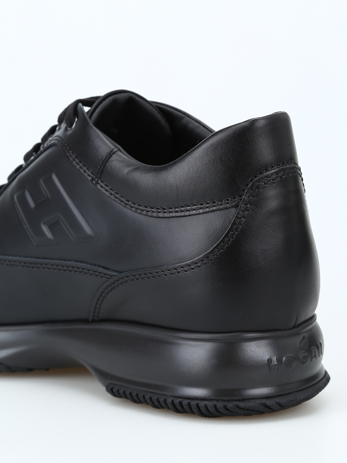 HOGAN scarpe uomo Sneaker Interactive in pelle nero HXM00N09042KLAB999