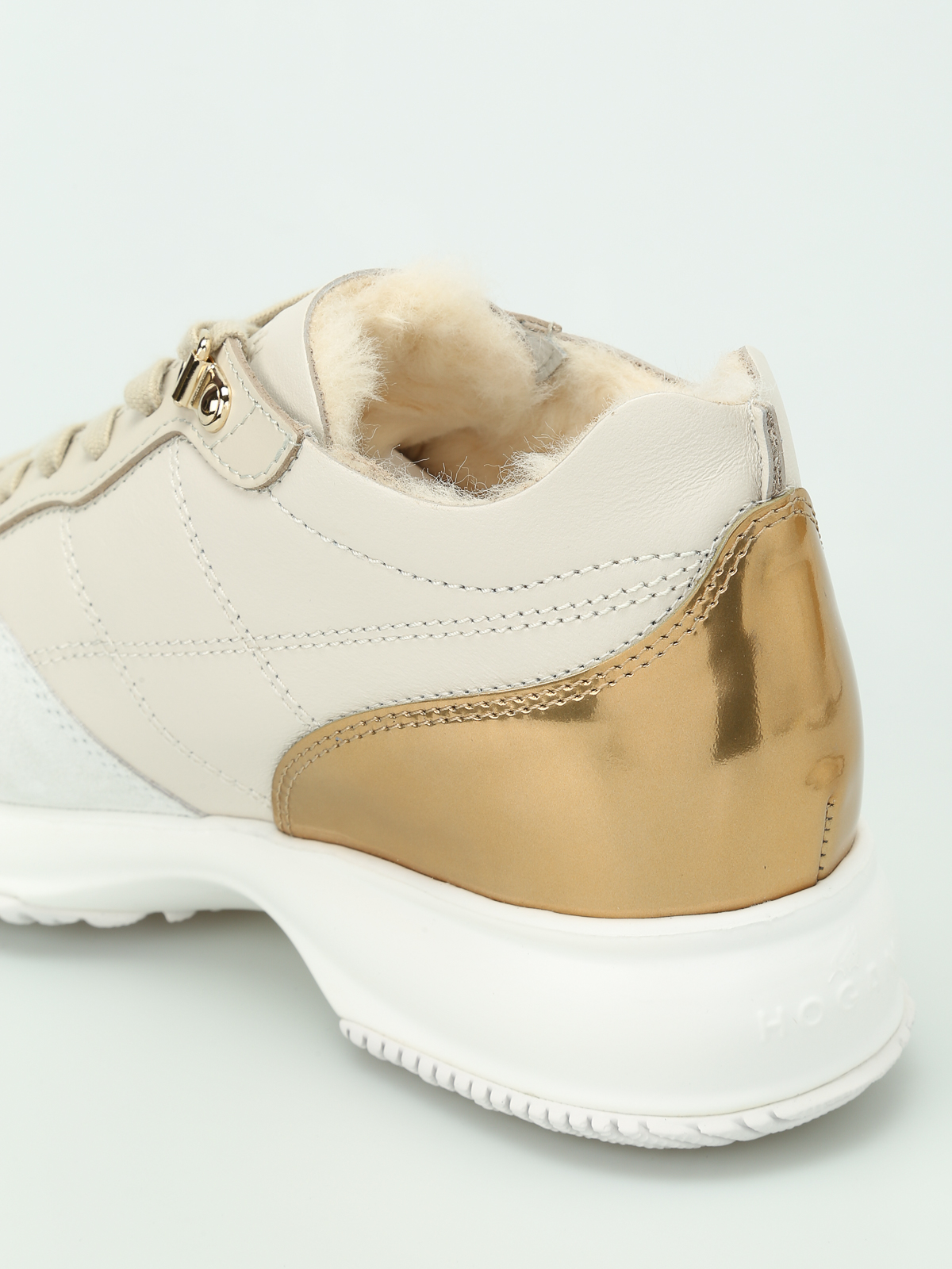 Interactive faux fur lined sneakers 