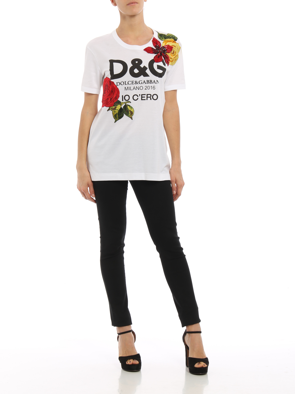 T-shirts Dolce & Gabbana - Io C'ero embellished T-shirt 