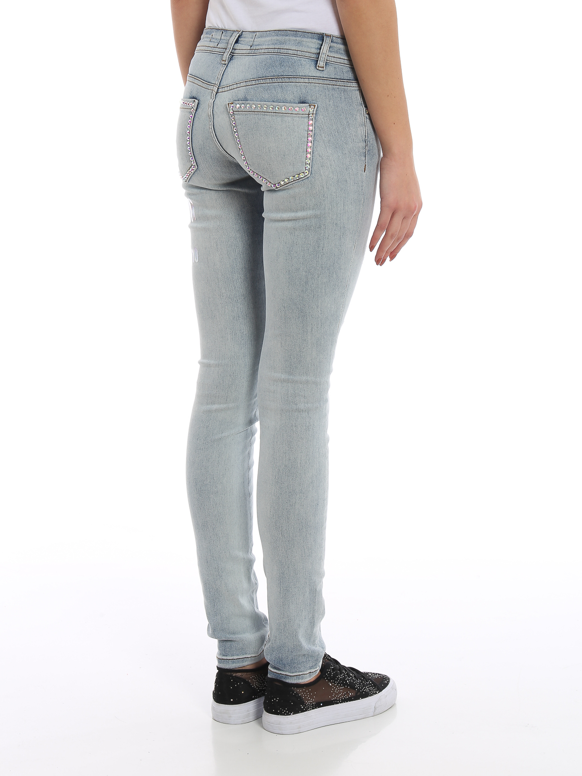 Straight leg jeans Philipp Plein - Iridescent print and slim jeans -