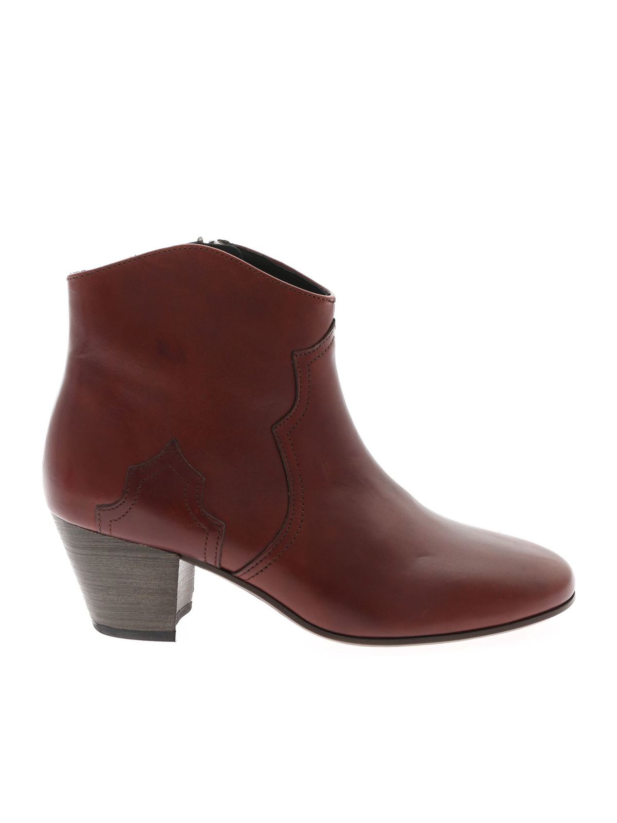 ISABEL MARANT DICKER ANKLE BOOTS IN BRICK COLOR