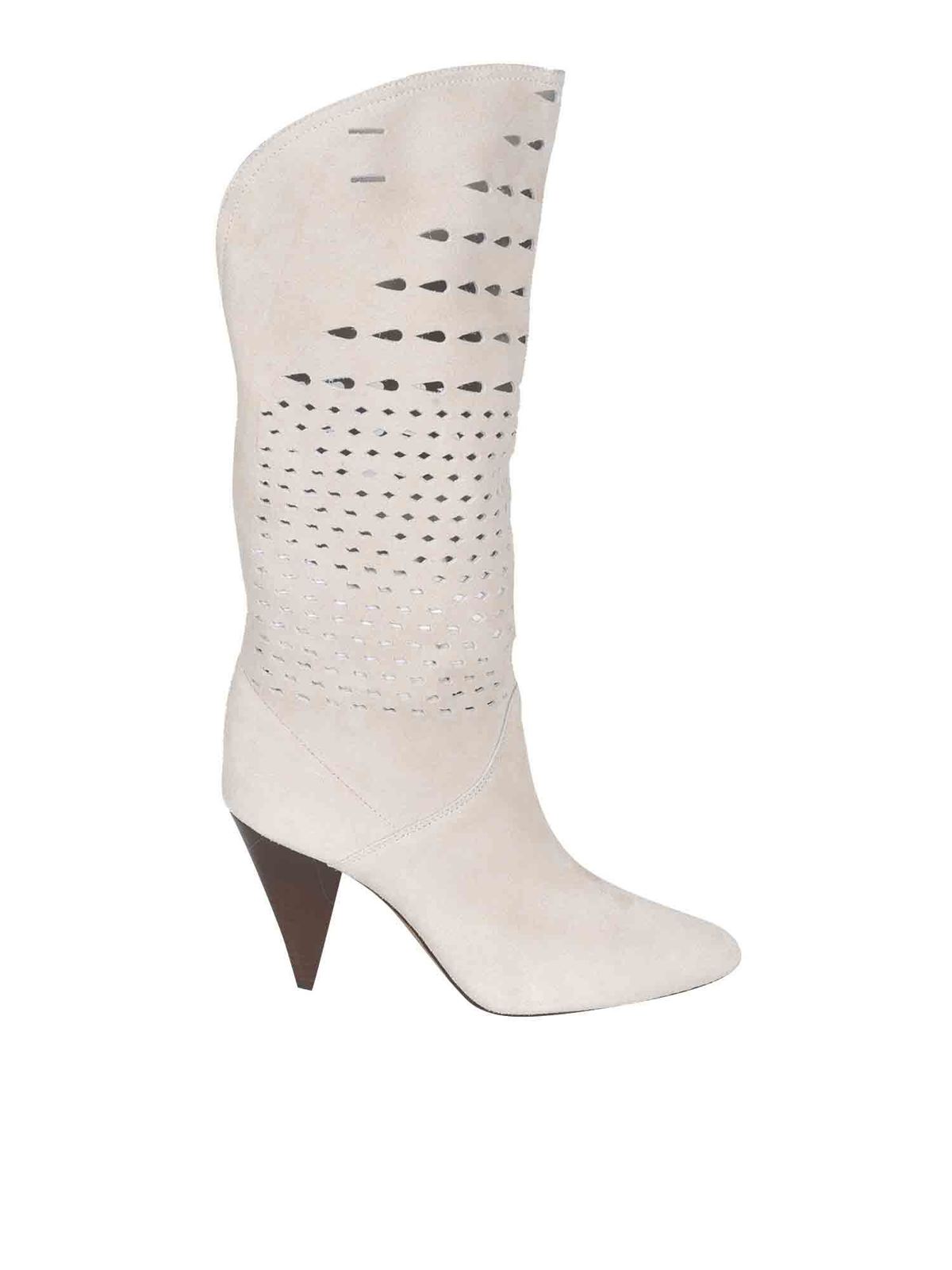 Isabel Marant - Lurrey boots in cream color - boots - BO029221P006SWHITE