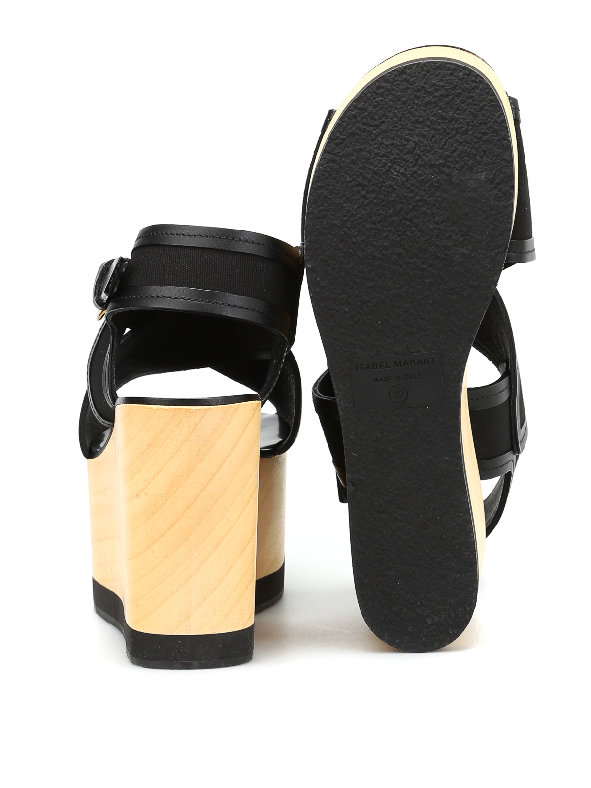 Sandals Isabel Marant - Zlova crisscross wedge sandals - CP001117P033S01BK