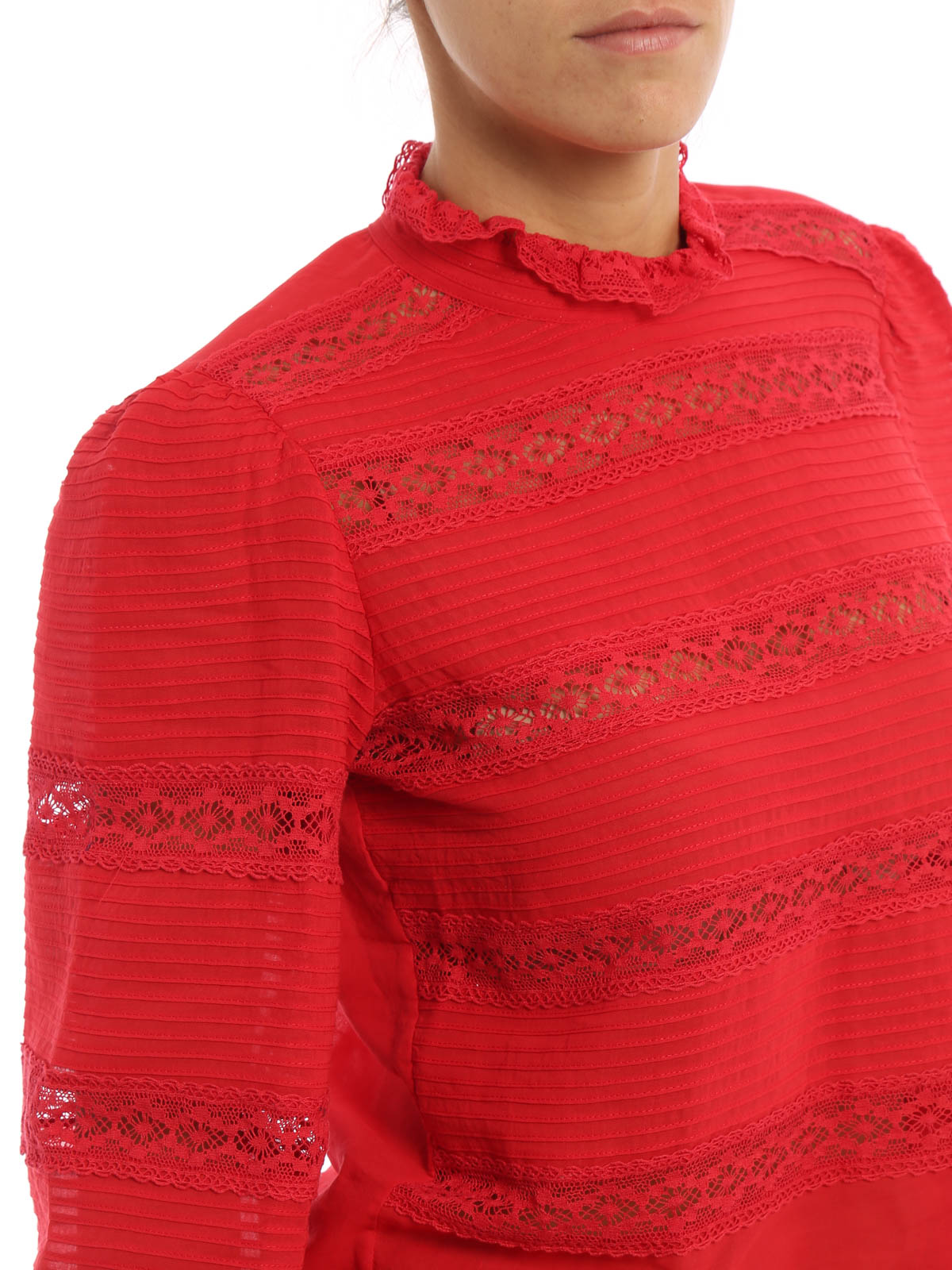 med sig Lima Beskrive Blouses isabel marant etoile - Ria lace cotton blouse - HT087516A033E16A