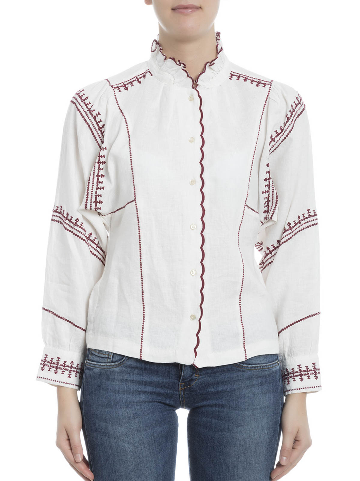 Arthur spand Beskrive Shirts isabel marant etoile - Delphine embroidered linen blouse -  HT093217P024E23EC