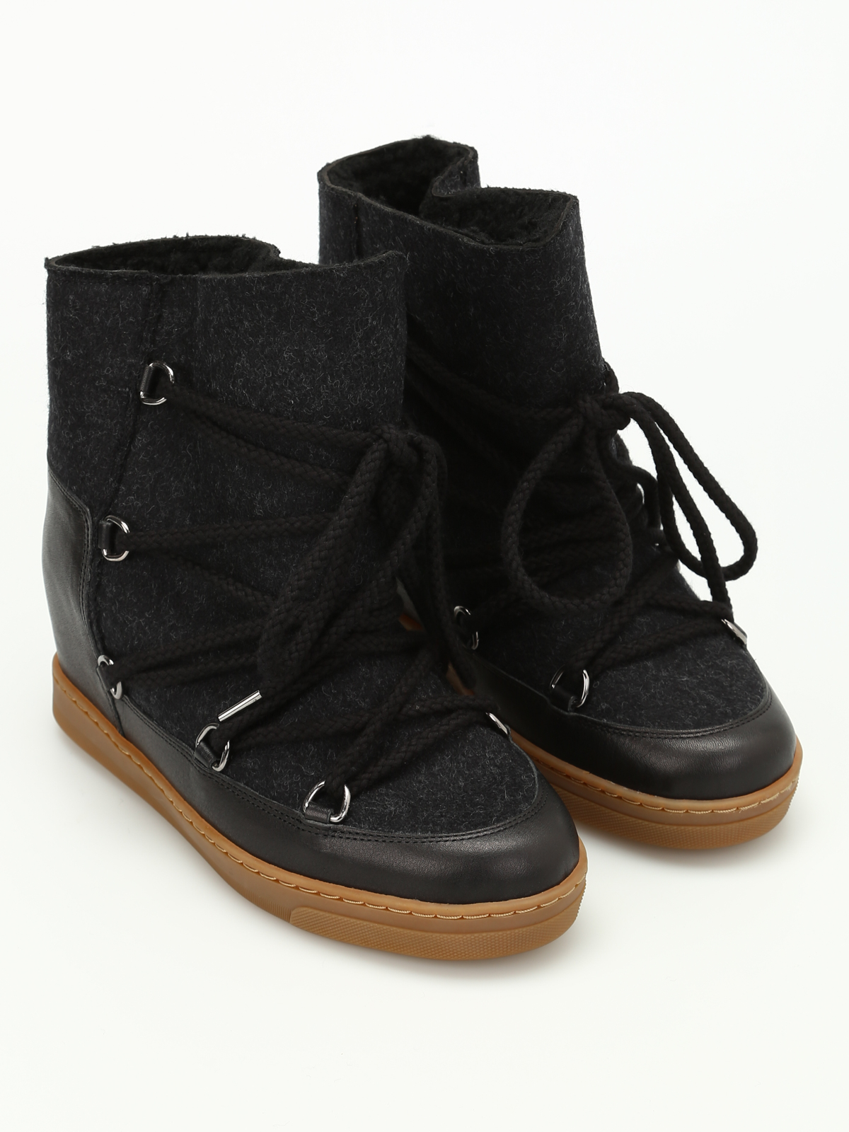 Snow boots Isabel - Nowles flannel and leather BO002717A037S02AN