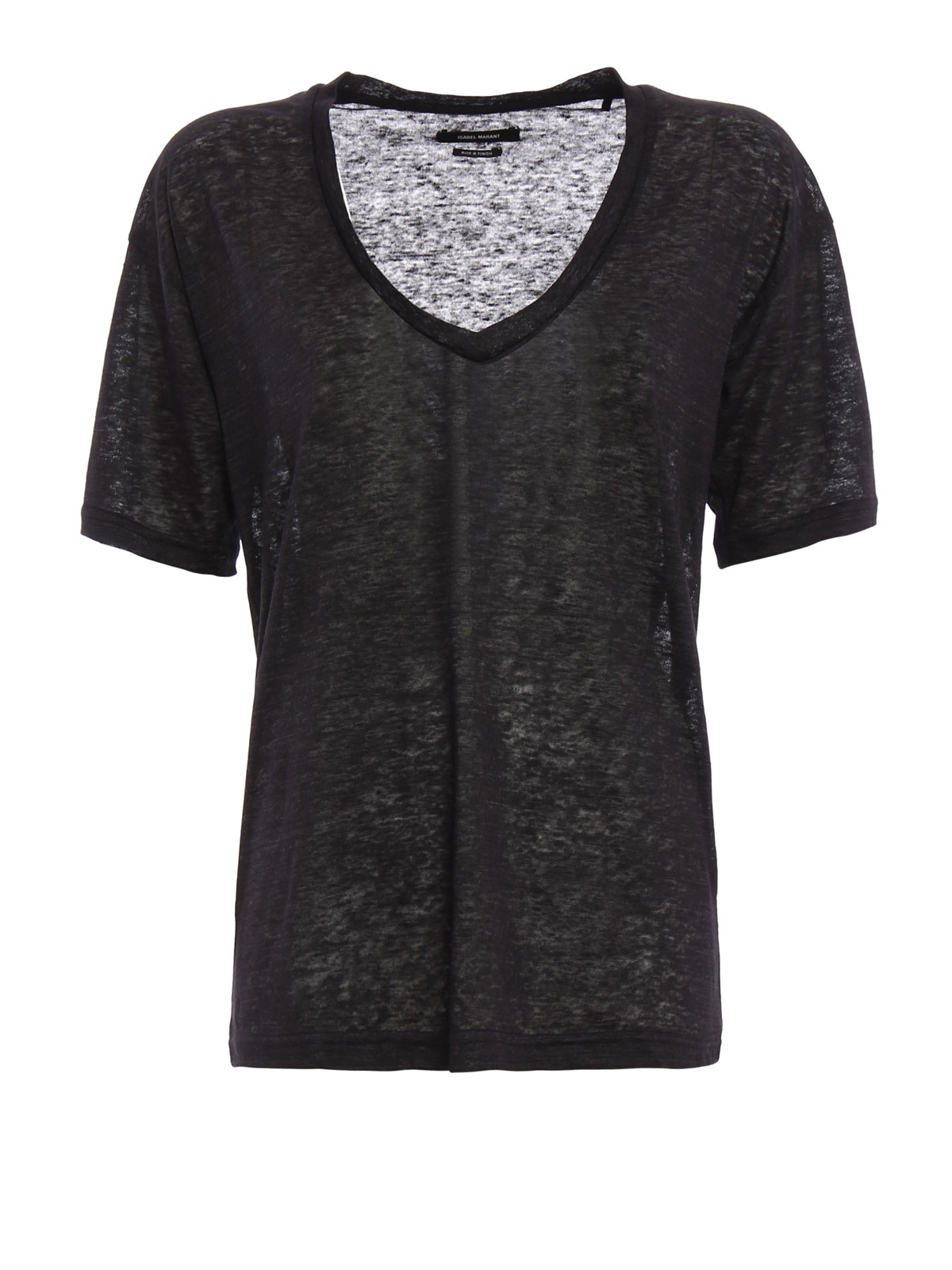 Isabel T Shirts Maree Marant Shirt 01bk 16p026i Linen Ts0308 rxthCQsd