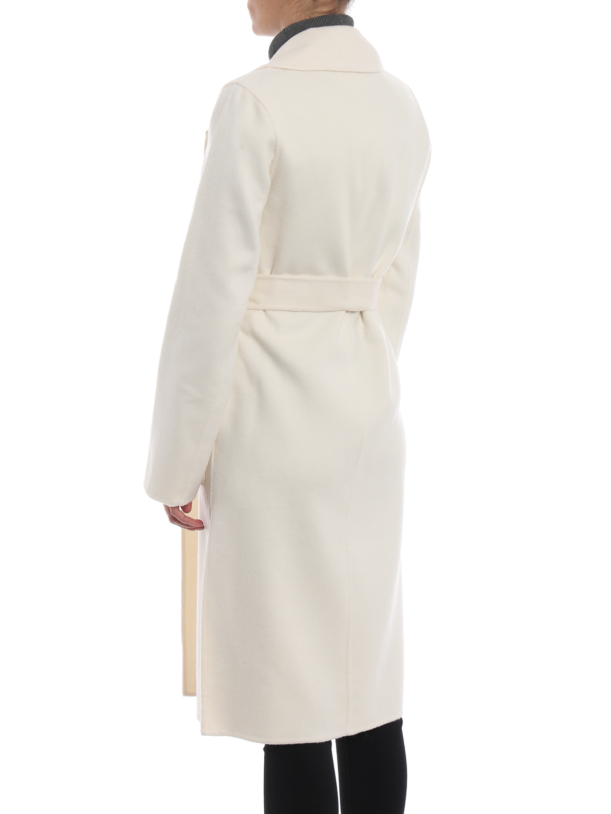Knee length coats Michael Kors - Ivory wool blend wrap coat - 77G3857M22112