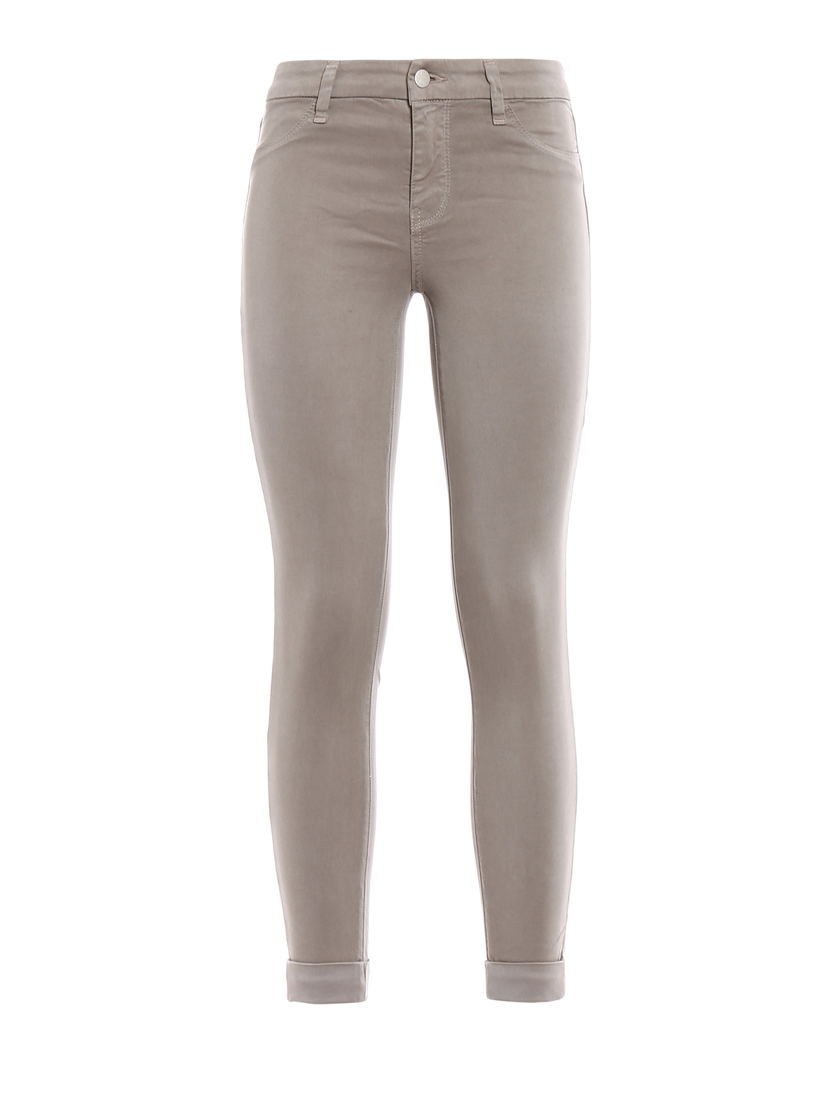 J Brand Anja Sateen Crop Trousers In Grey