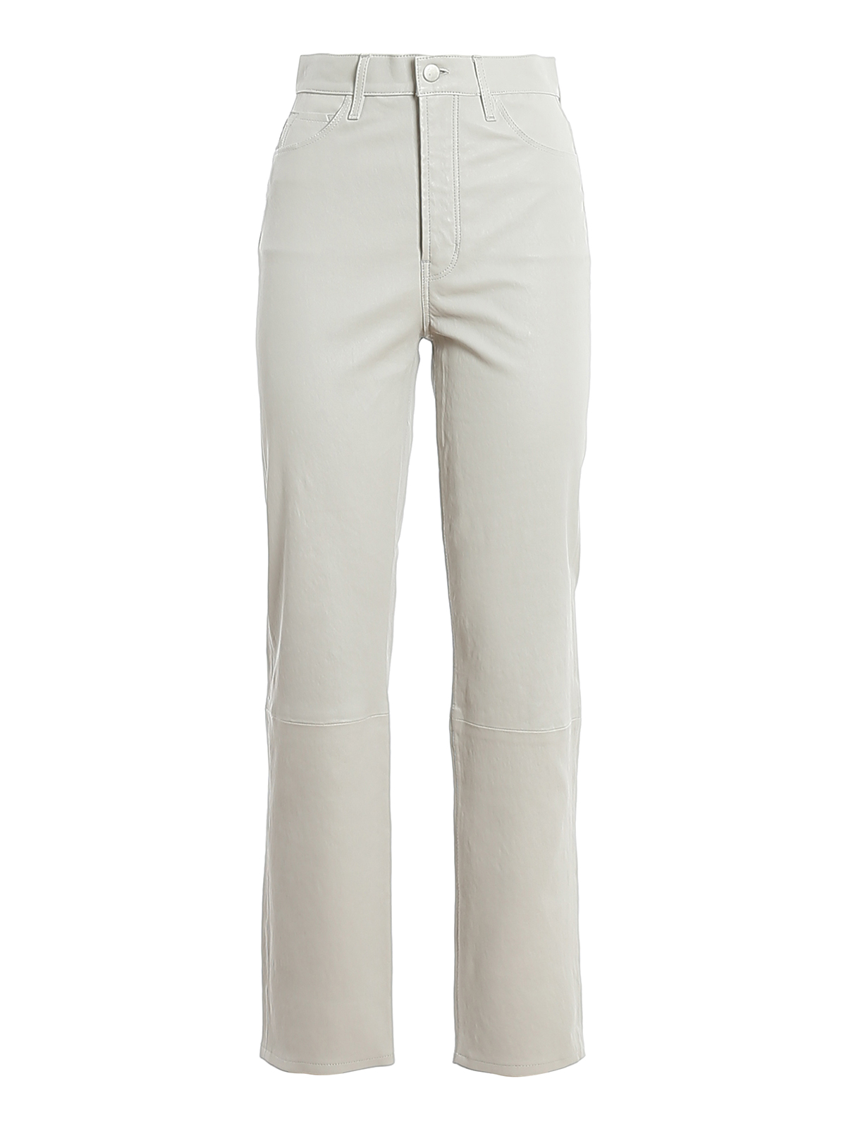 J Brand Jules Leather Pants In Light Grey