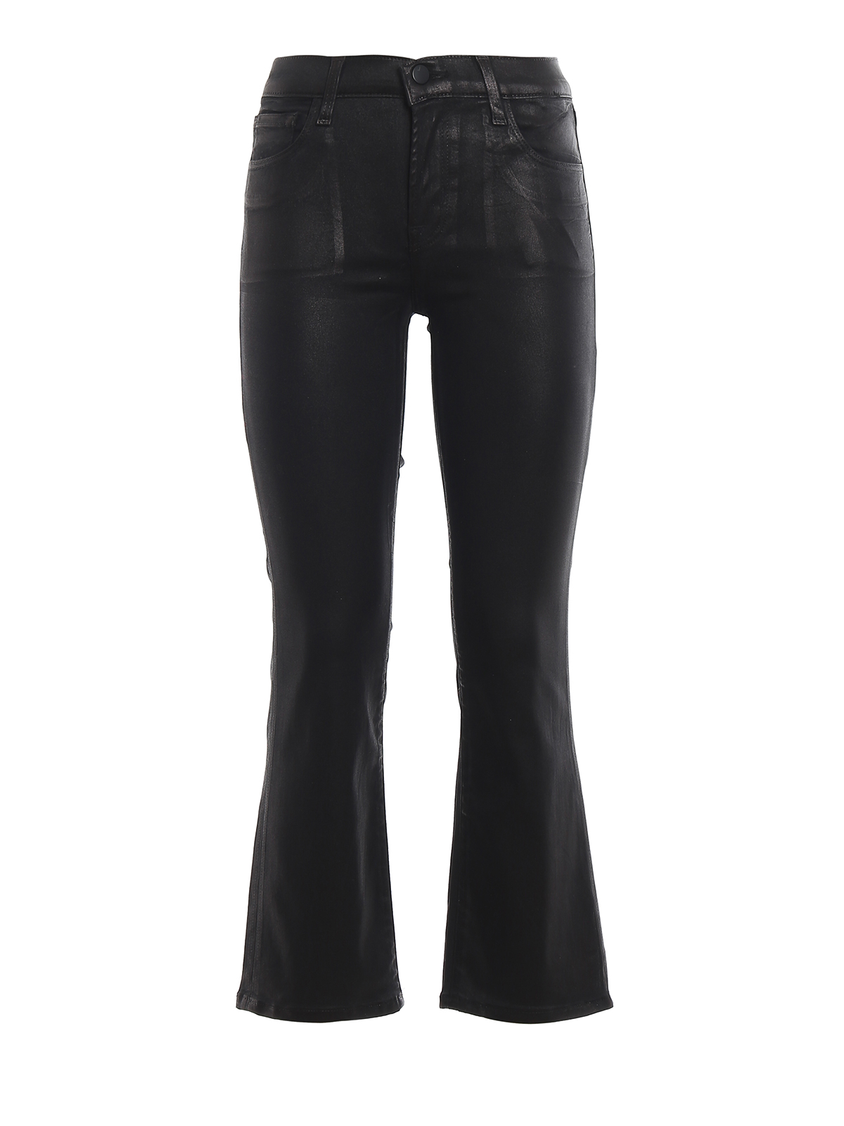 J Brand Selena Coated Crop Jeans In Black