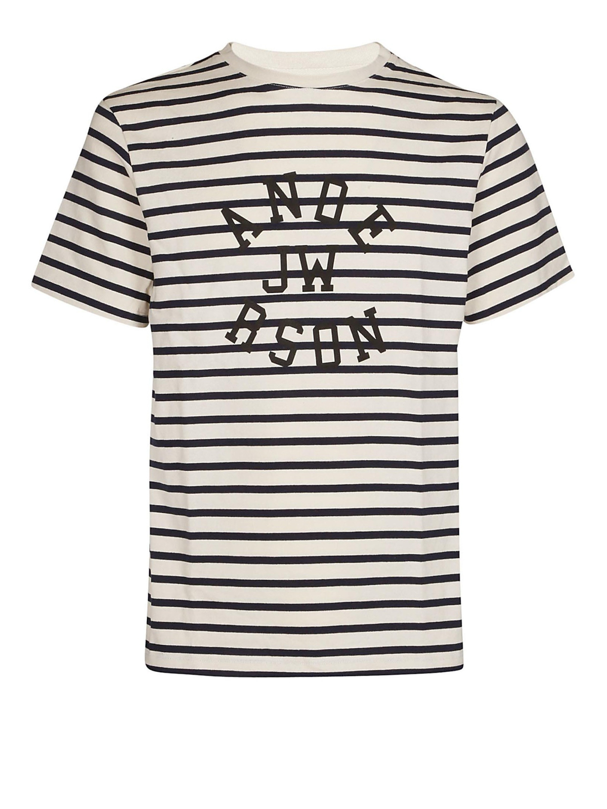 T-shirts J.W. Anderson - Logo print striped cotton T-shirt - JE02418FWHITE