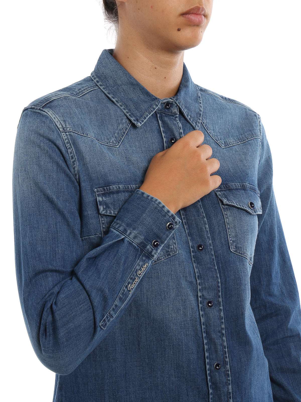 Shirts Jacob Cohen - Denim shirt with velvet snaps
