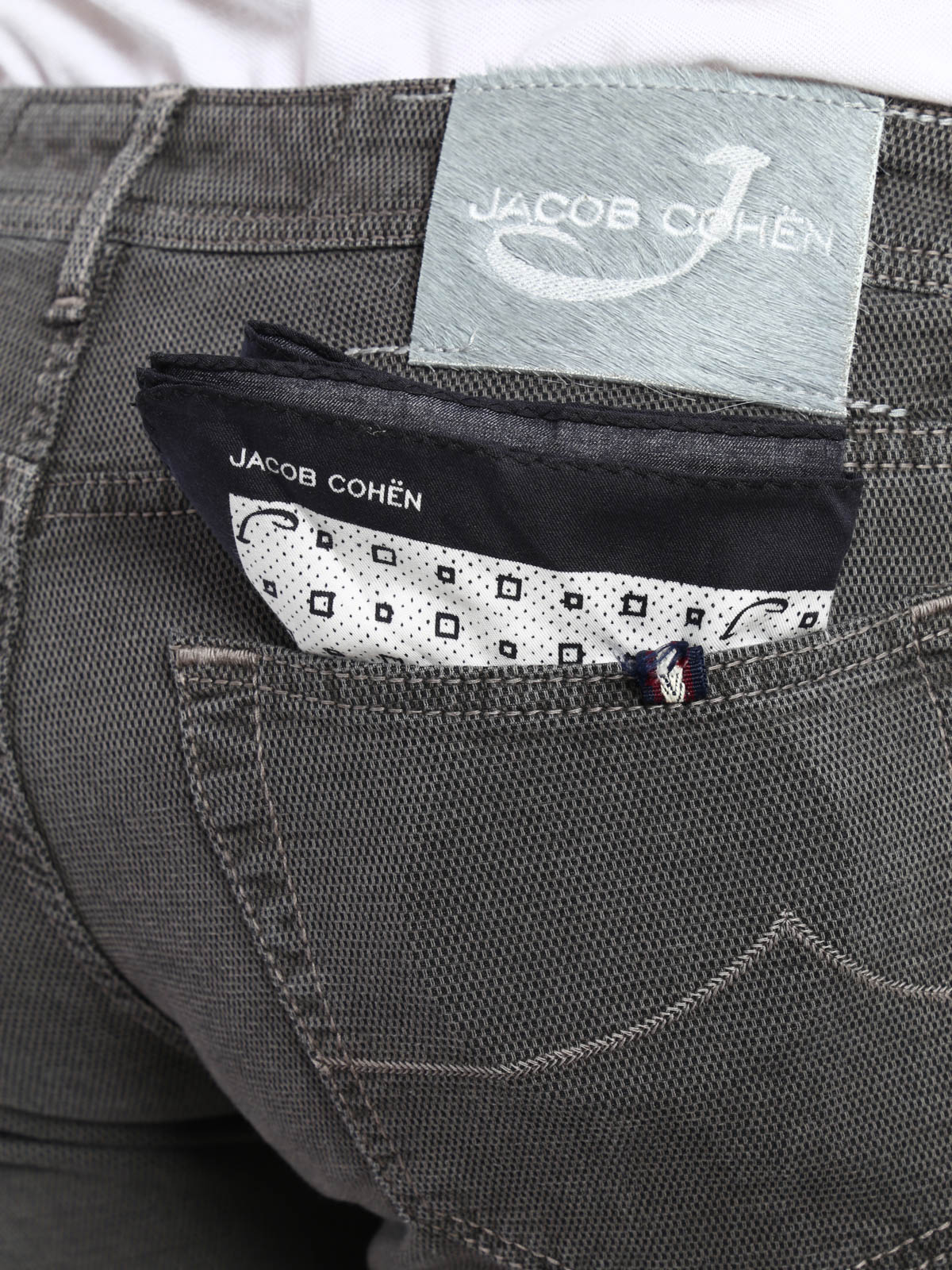 Jacob Cohen - Jean Slim Gris Pour Homme - Jeans à jambe droite ... Jacob Cohen - Jean Slim Gris Pour Homme - Jeans à jambe droite ...