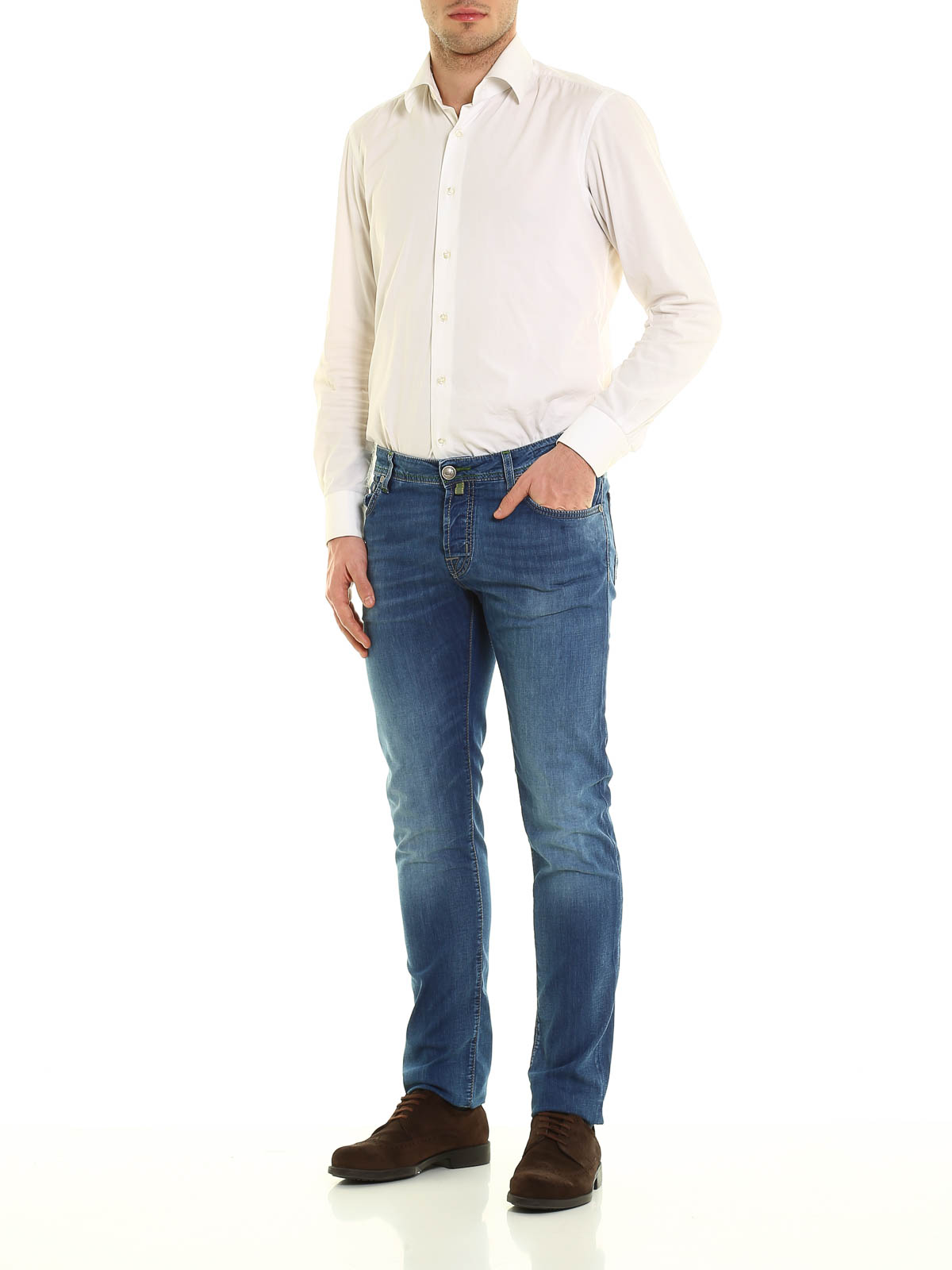 Mens Clothing Jeans Straight-leg jeans Jacob Cohen Jeans In Washed Denim in Blue for Men 