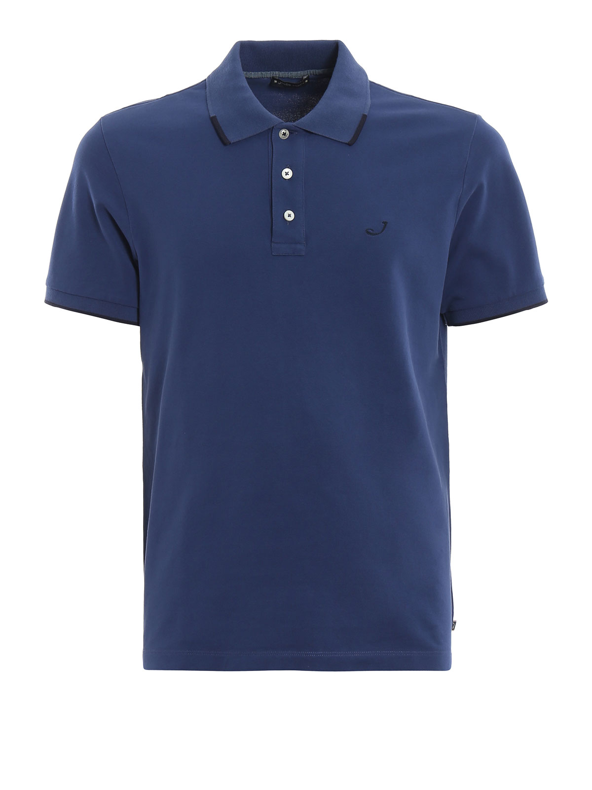 Polo shirts Jacob Cohen - Logo embroidery blue stretch piqué polo ...