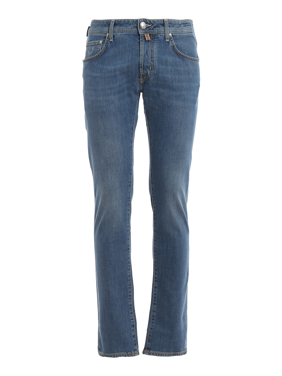 Straight leg jeans Jacob Cohen - Orange detail stretch denim jeans ...