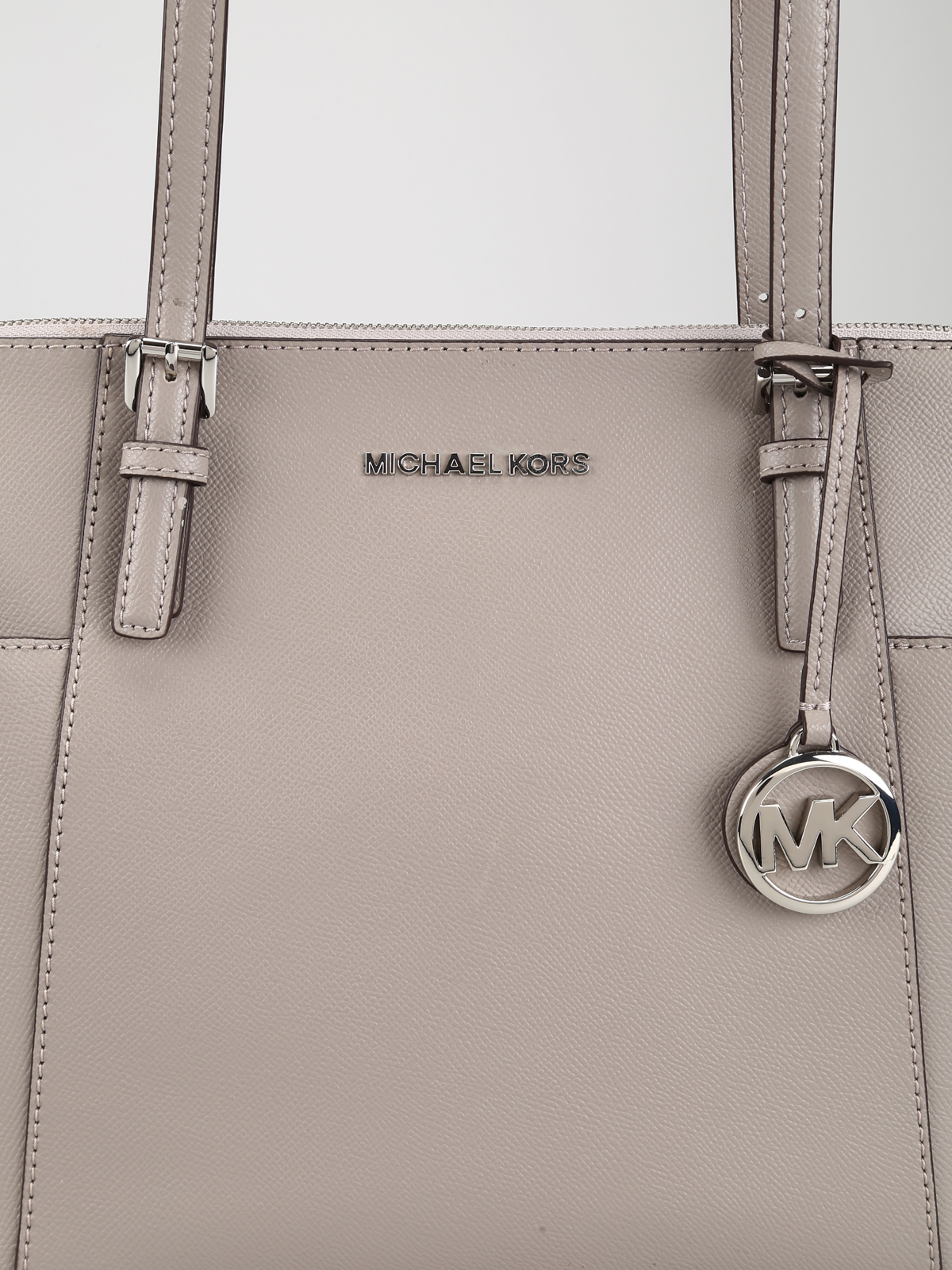 Totes bags Michael Kors - Jet Set top zip pearl grey leather tote -  30F2STTT8L081
