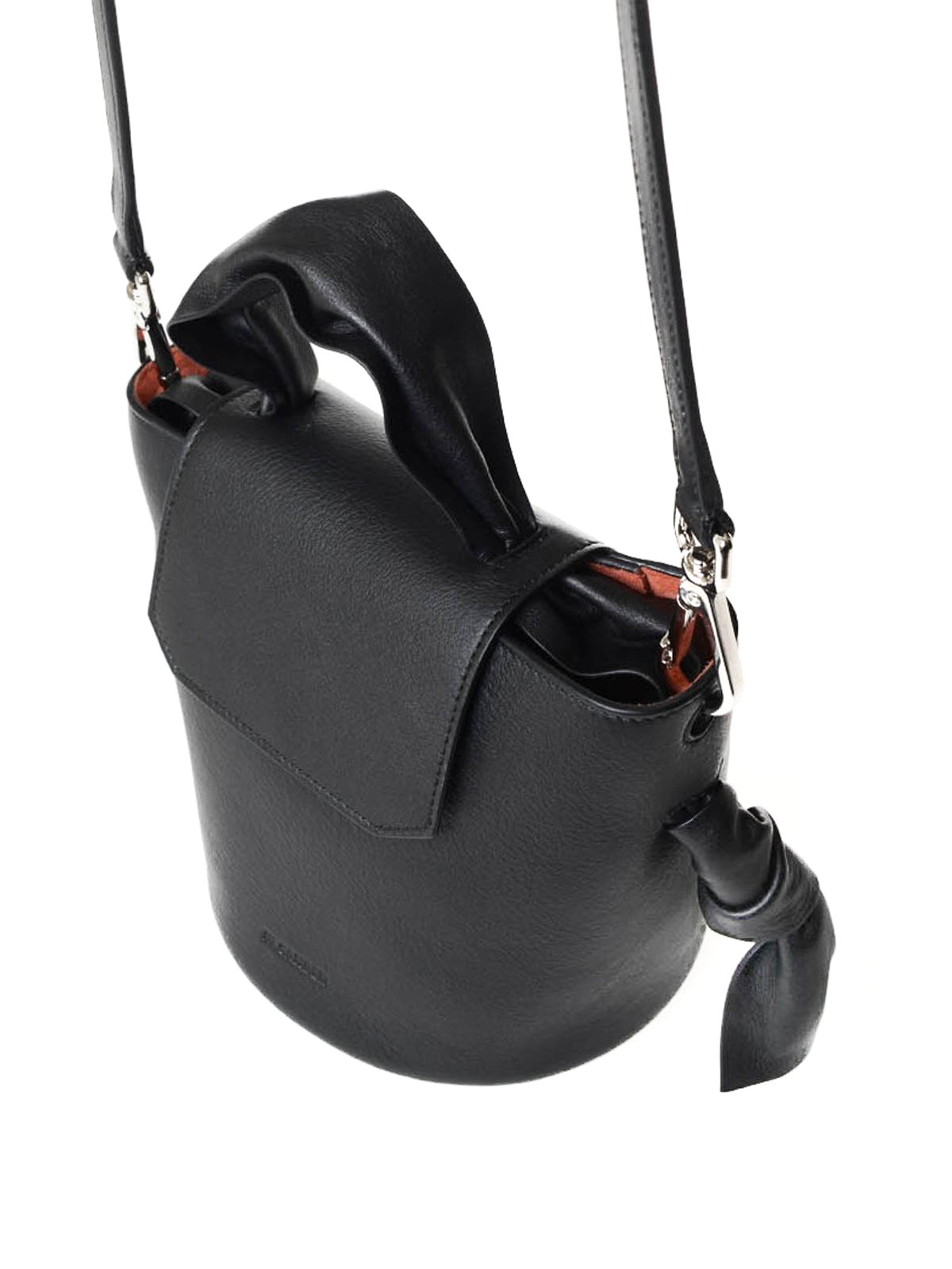 jil sander leather bucket bag