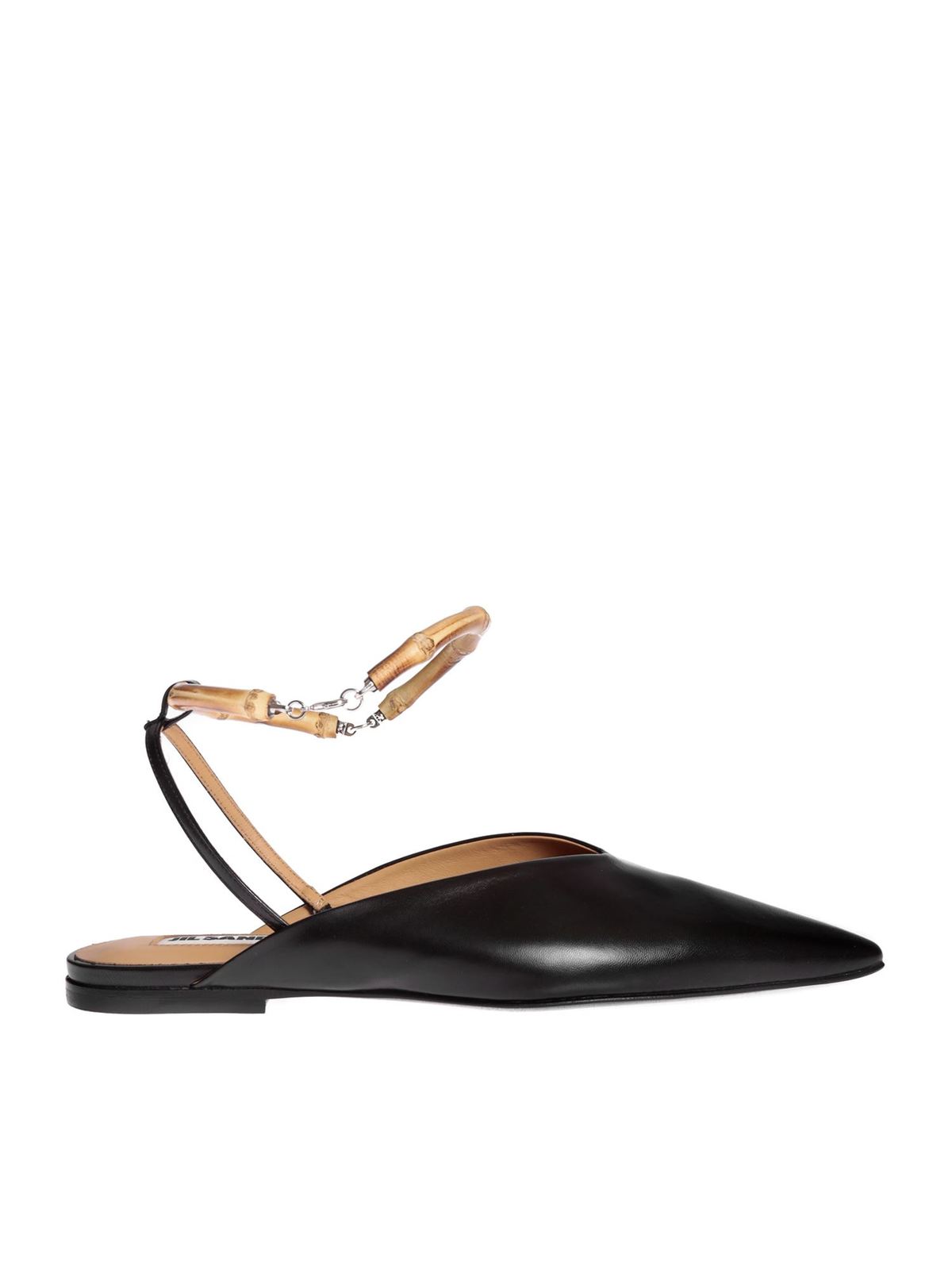 Mules shoes Jil Sander - Pointed black ballerinas with bamboo