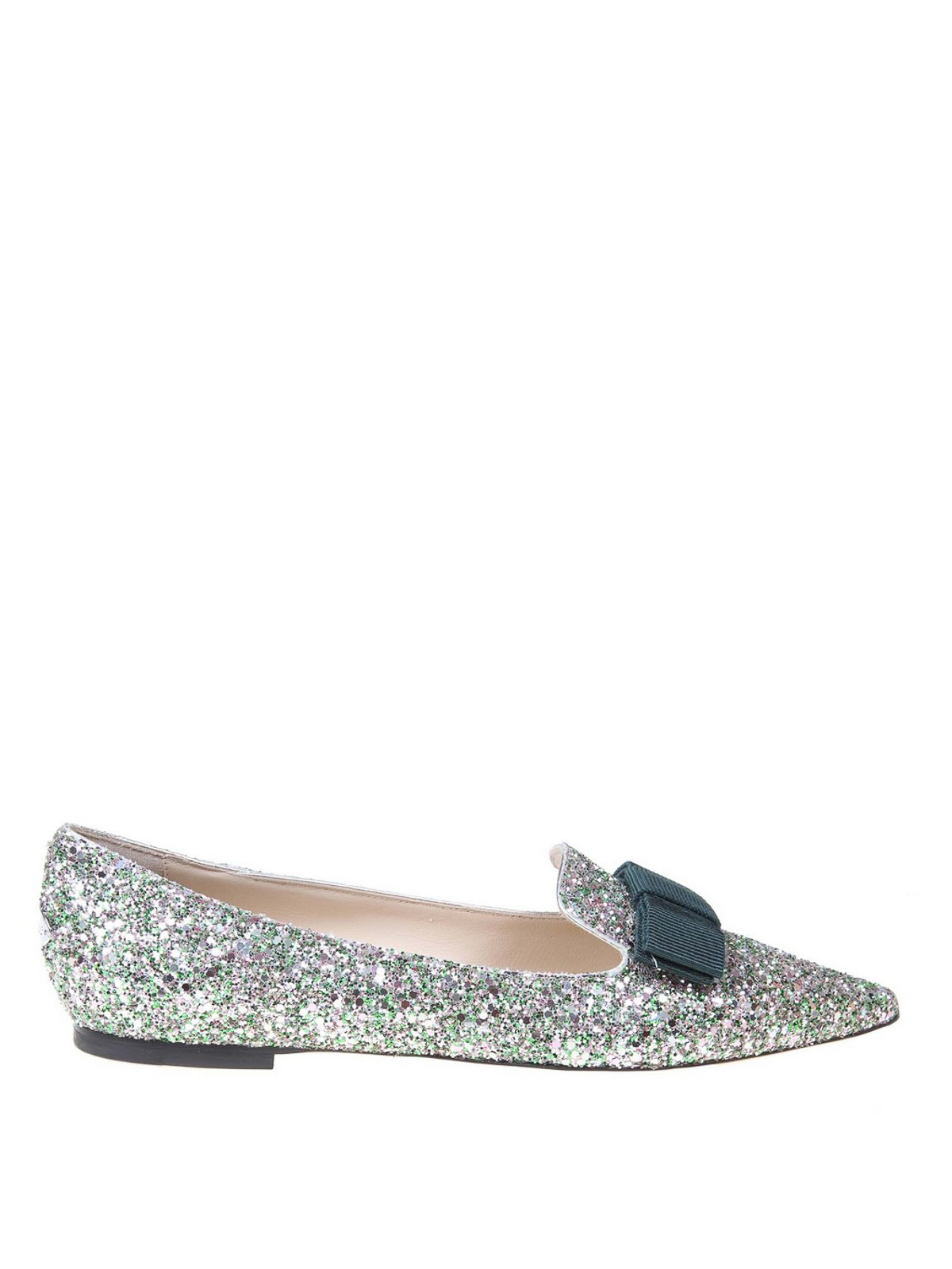 Flat shoes Jimmy Choo - Gala glittered flats - GALACGFPEPPERMINT