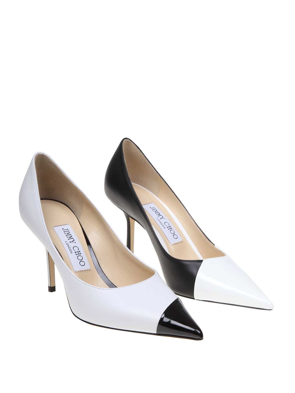 shoes Jimmy Choo - Love 85 pumps in white leather - LOVE85ZYZBLACK&WHITE