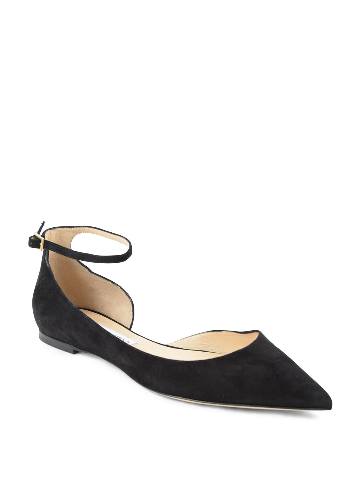 Jimmy Choo - Lucy suede flats - flat shoes - LUCYFLATSUEBLACK | iKRIX.com