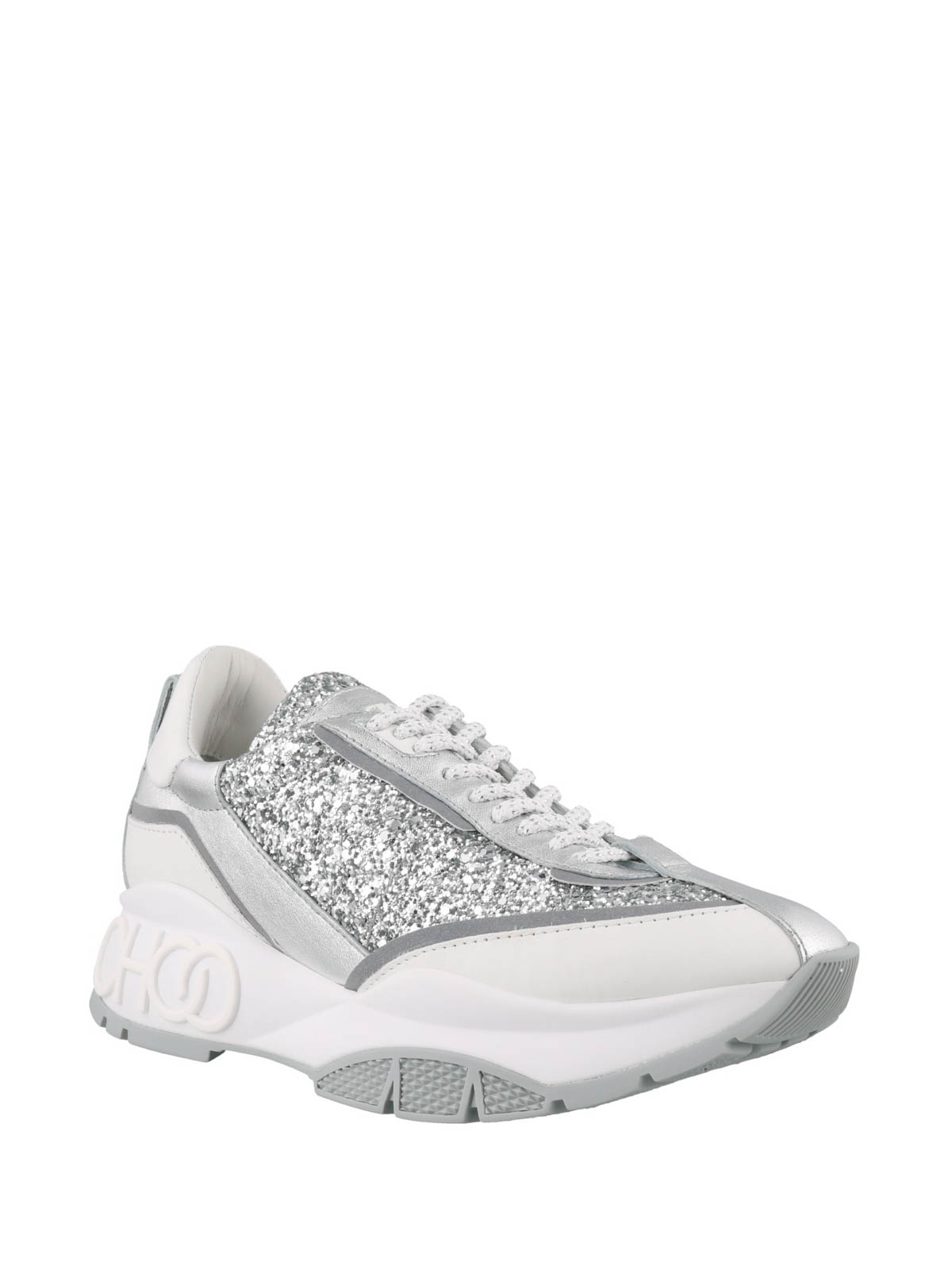 jimmy choo raine glitter trainers