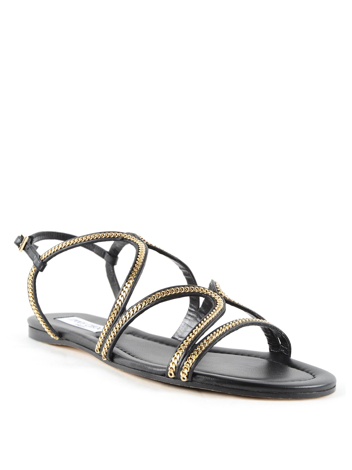 jimmy choo gold flat sandals