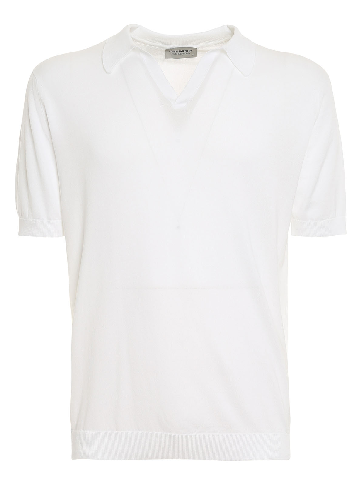 John Smedley Noah Knitted Cotton Polo Shirt In White