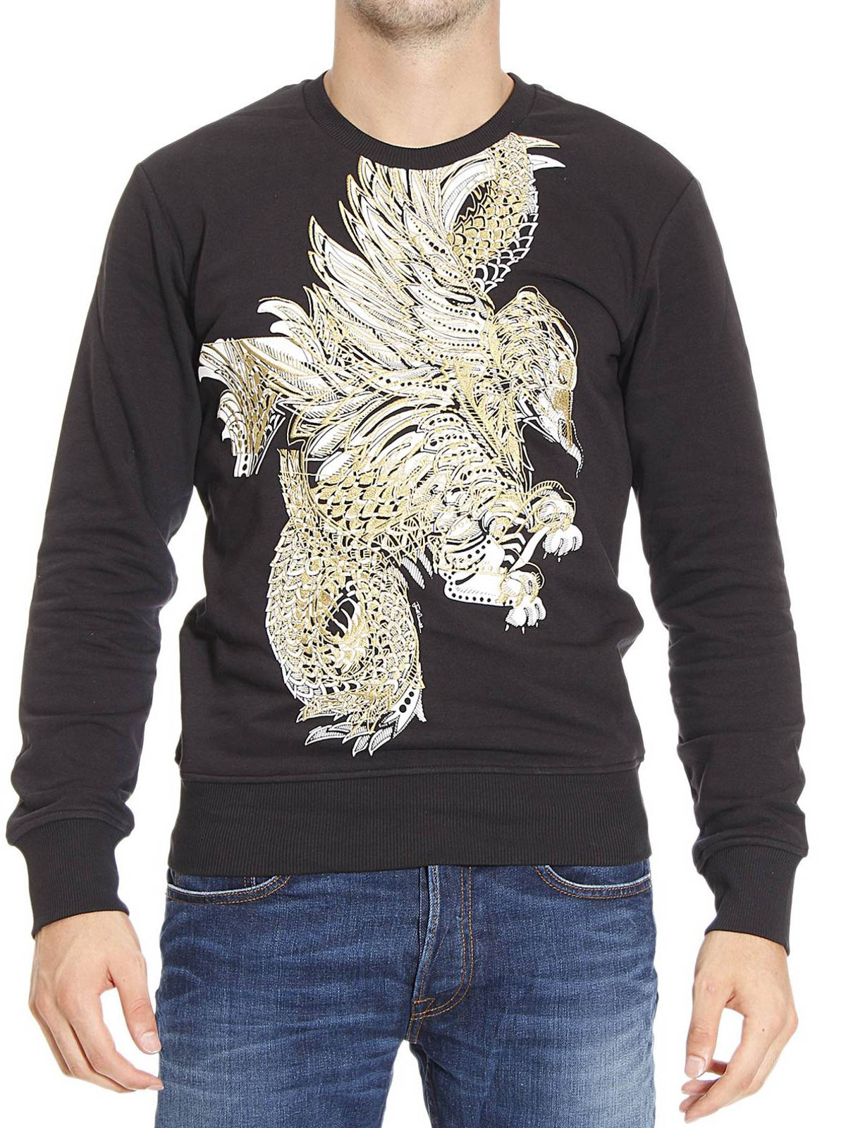 Interpersoonlijk etiquette Vertrek Sweatshirts & Sweaters Just Cavalli - Gold eagle print sweatshirt -  S03GP0057N25093
