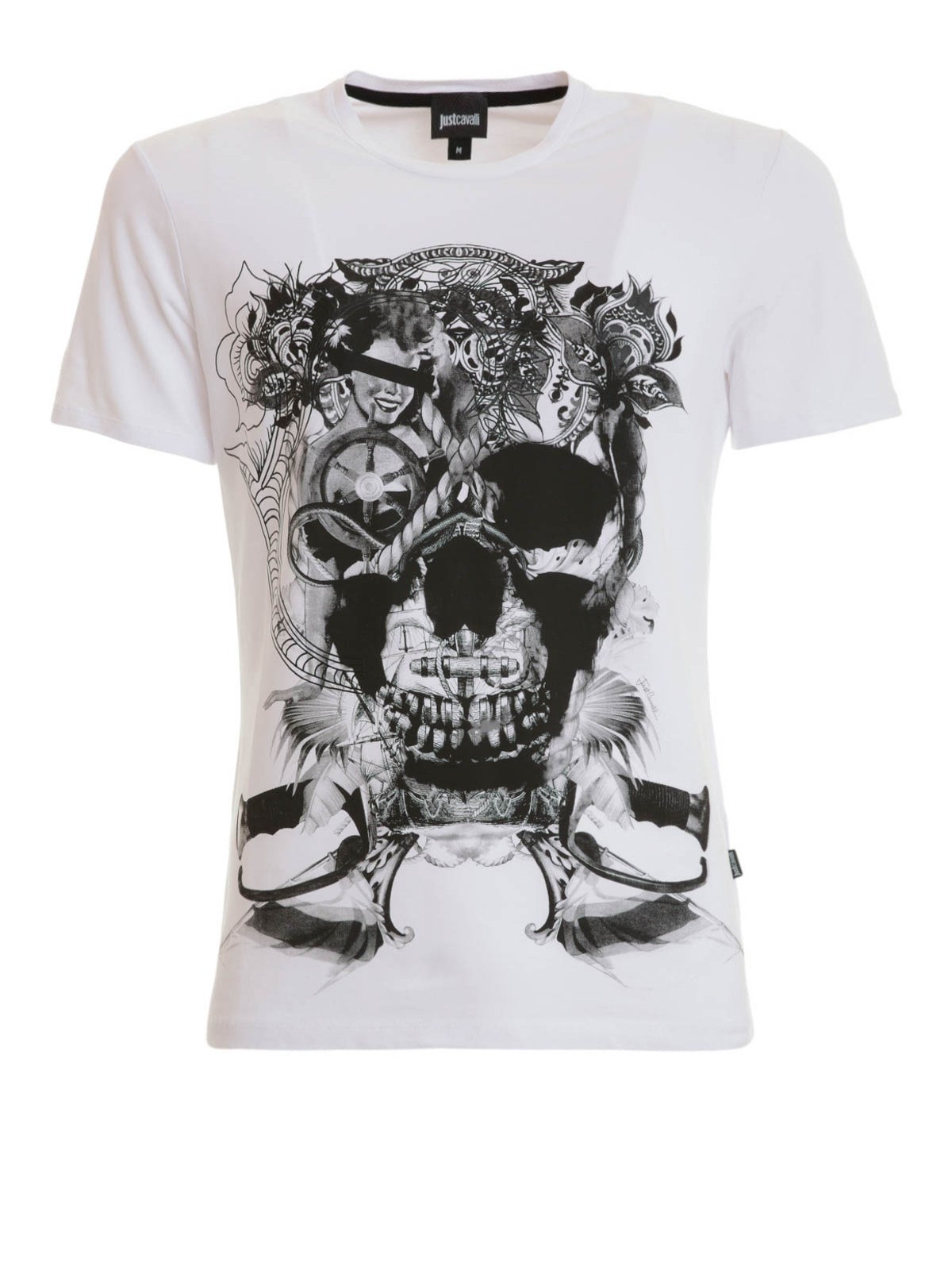 paus beeld Niet verwacht T-shirts Just Cavalli - Skull print T-shirt - S03GC0340N20543100