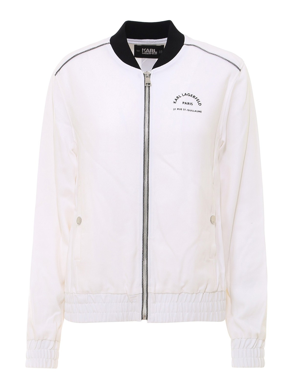 Bombers Karl Lagerfeld - Bomber jacket with logo tape - 205W1400WHITE