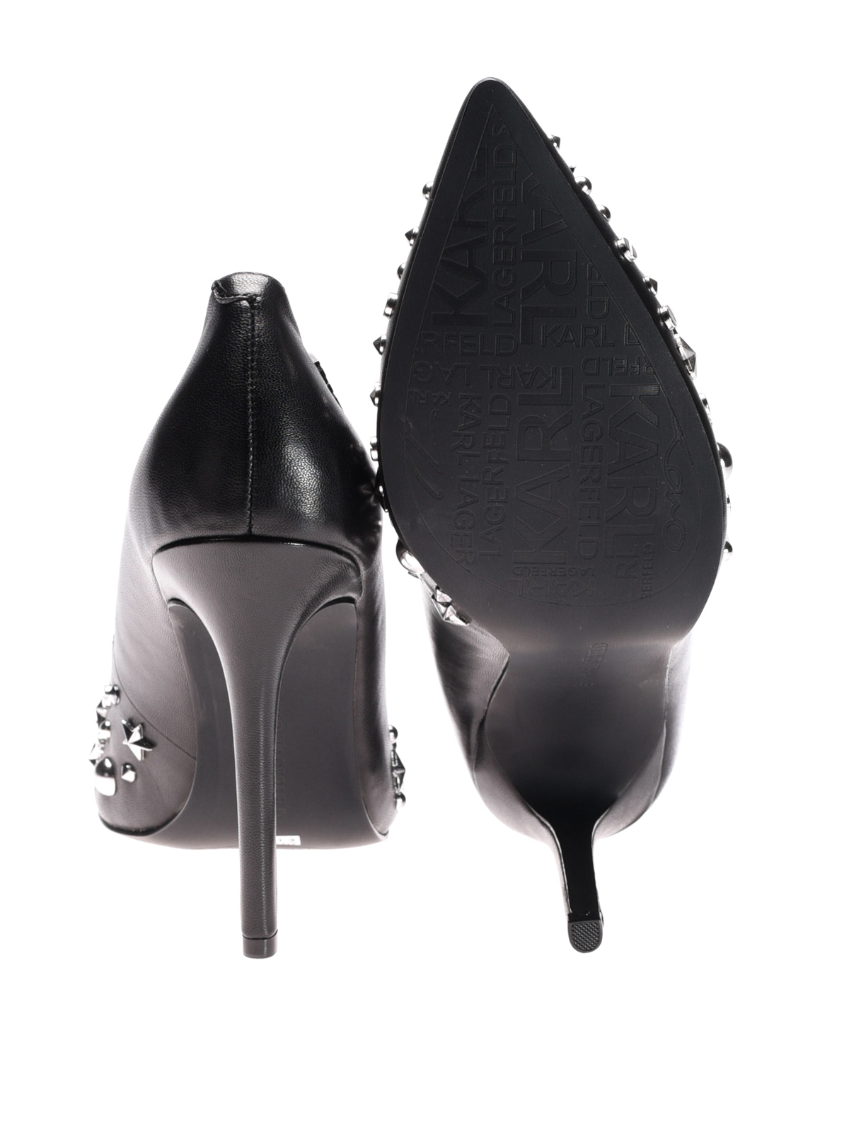 Karl Lagerfeld - Studded leather pointy 