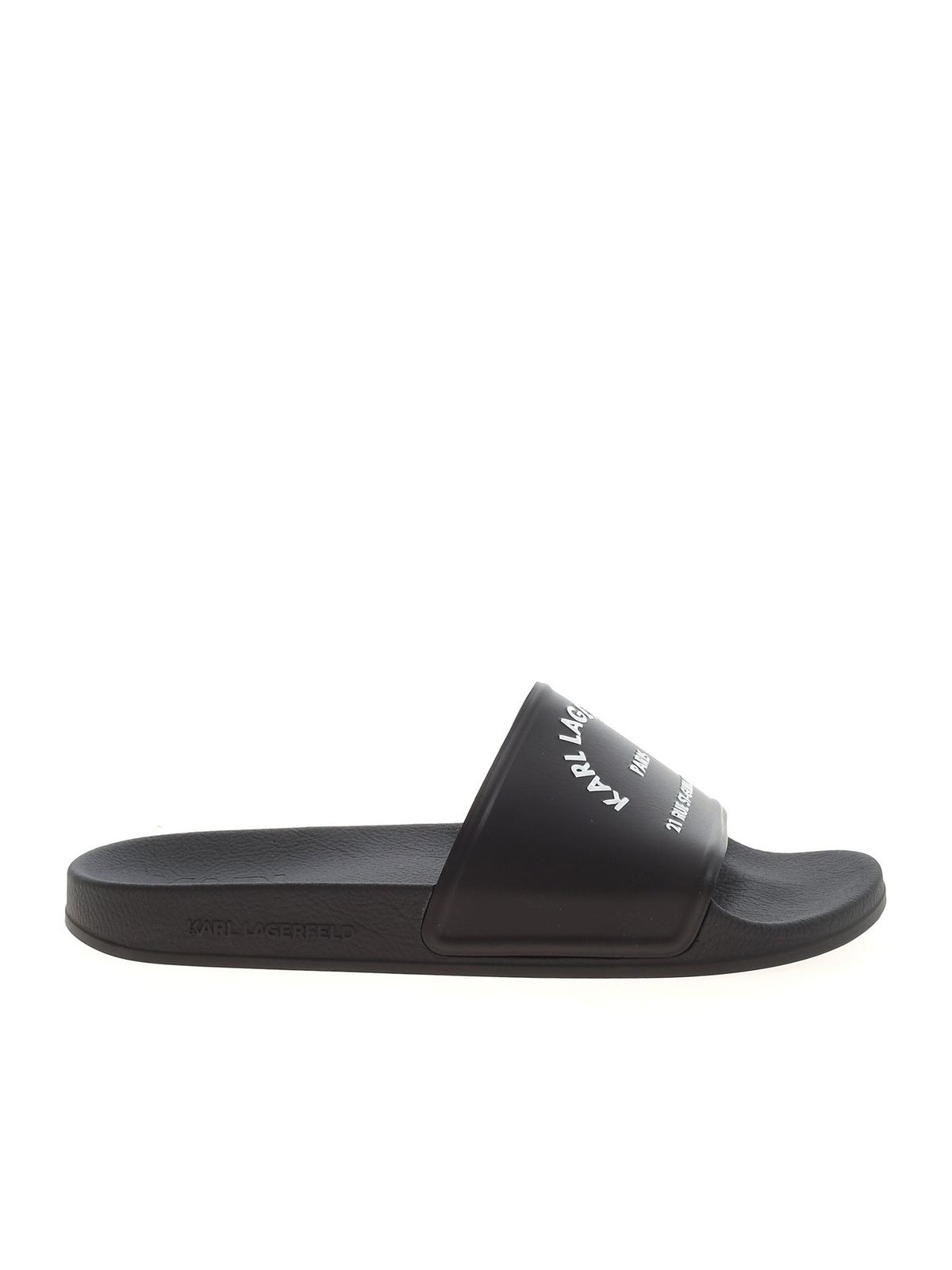 Flip flops Karl Lagerfeld - Contrasting logo slippers in black - KL70008V00