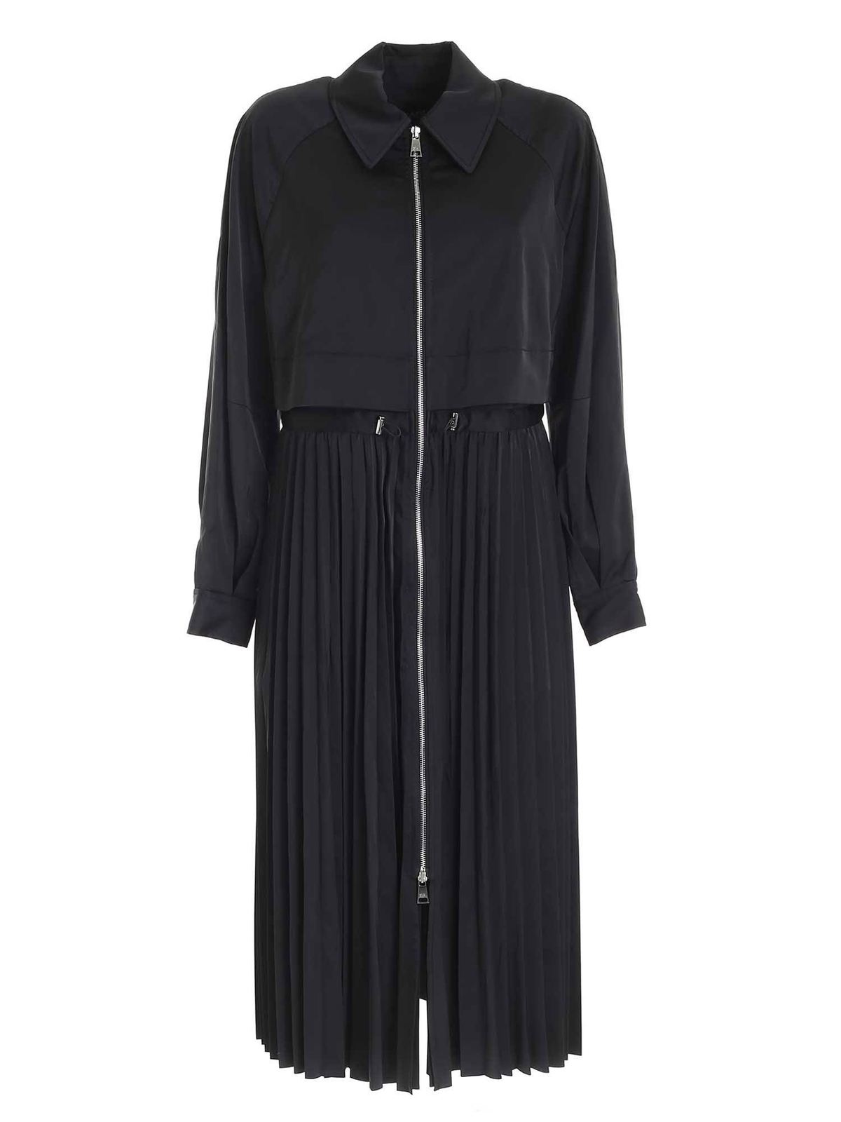 Karl Lagerfeld - Black dress featuring pleated skirt - maxi dresses ...