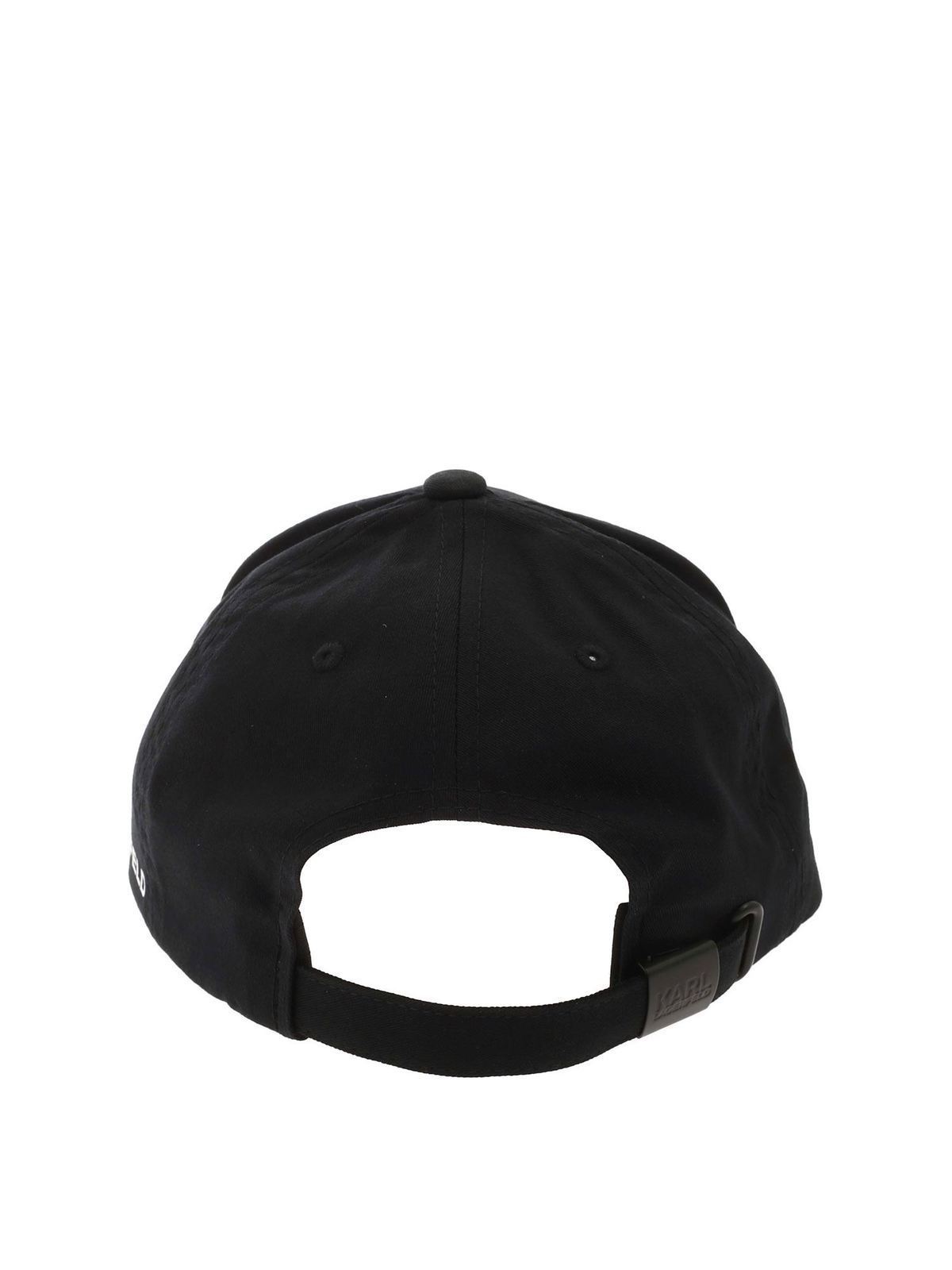 Karl Lagerfeld Logo Icon Print Cap In Black Hats Caps