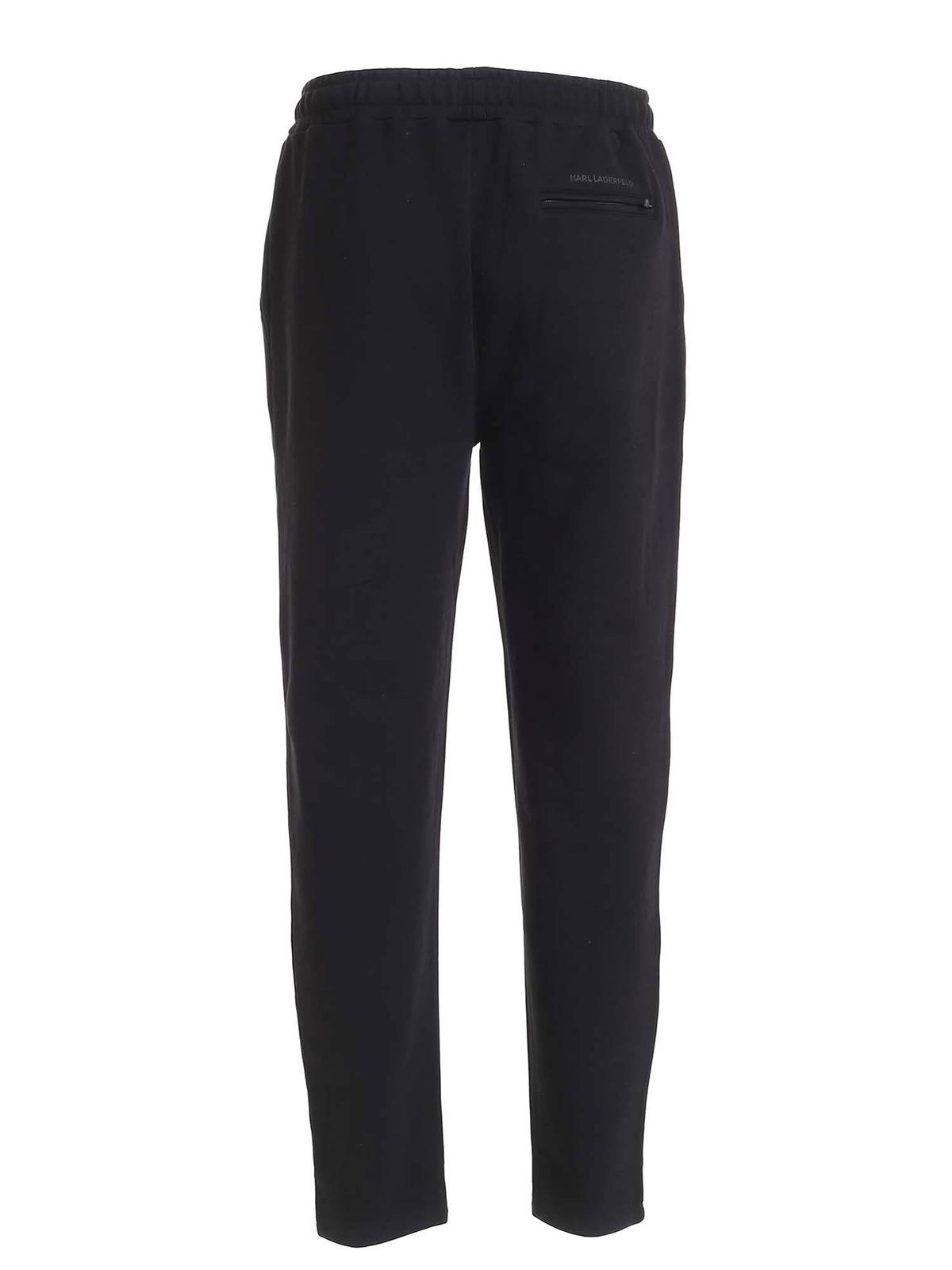 Tracksuit bottoms Karl Lagerfeld - Logo patch trackpants in black ...