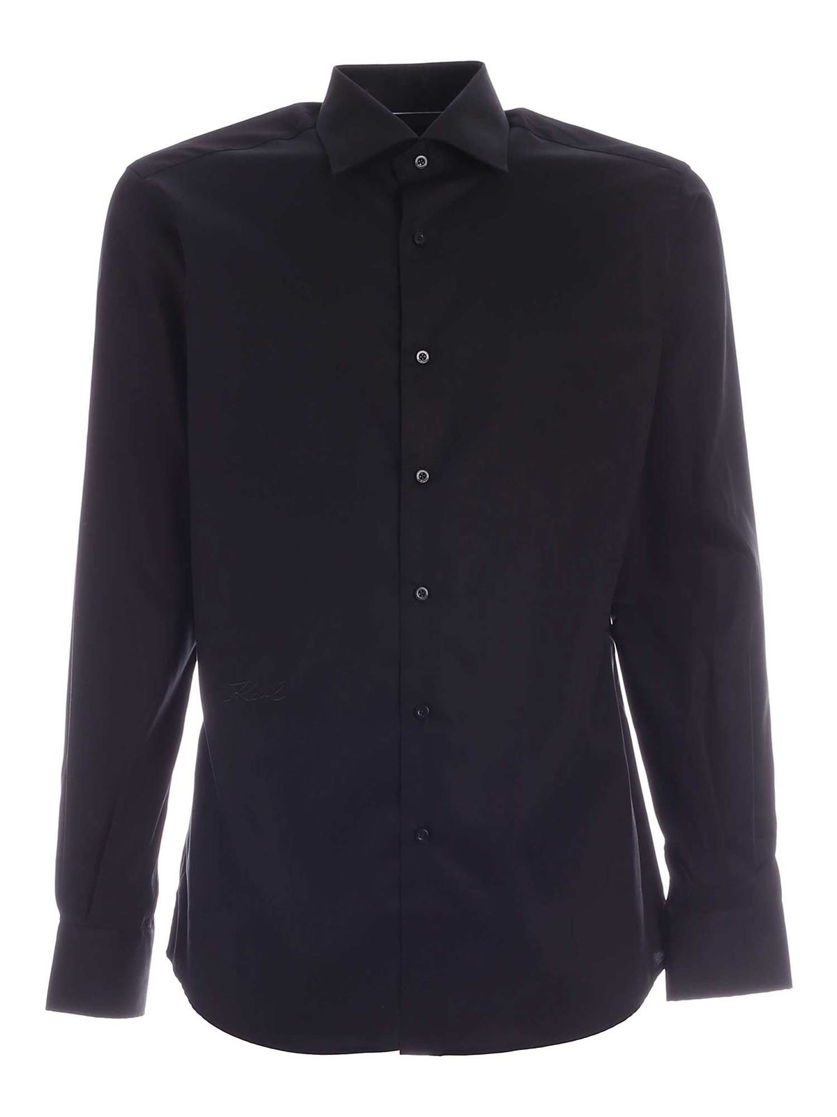 Shirts Karl Lagerfeld - Signature logo shirt in black - 605122502699990