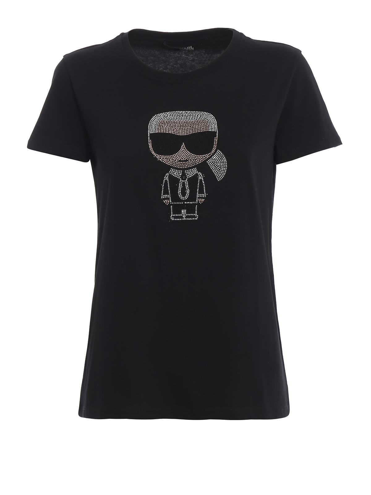 T-shirts Karl Lagerfeld - Ikonik Karl rhinestone print T-shirt ...