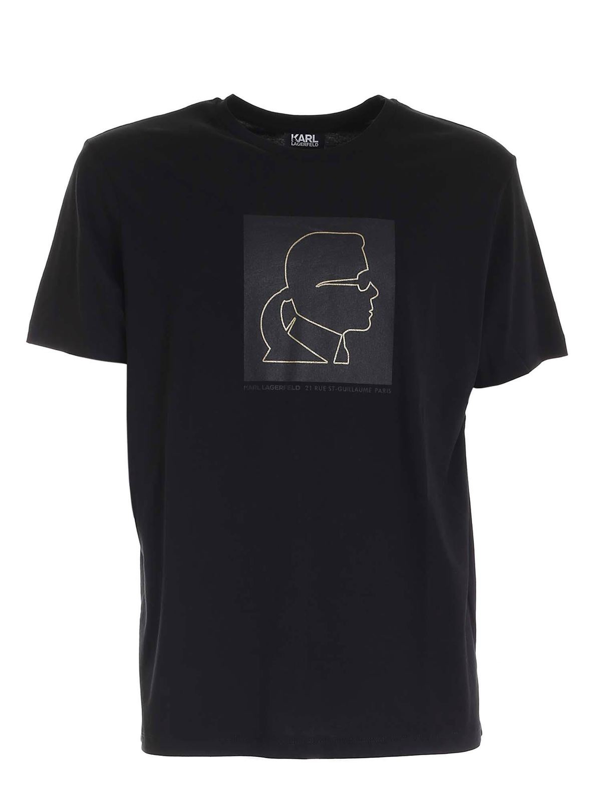 T-shirts Karl Lagerfeld - Karl profile logo T-shirt in black ...