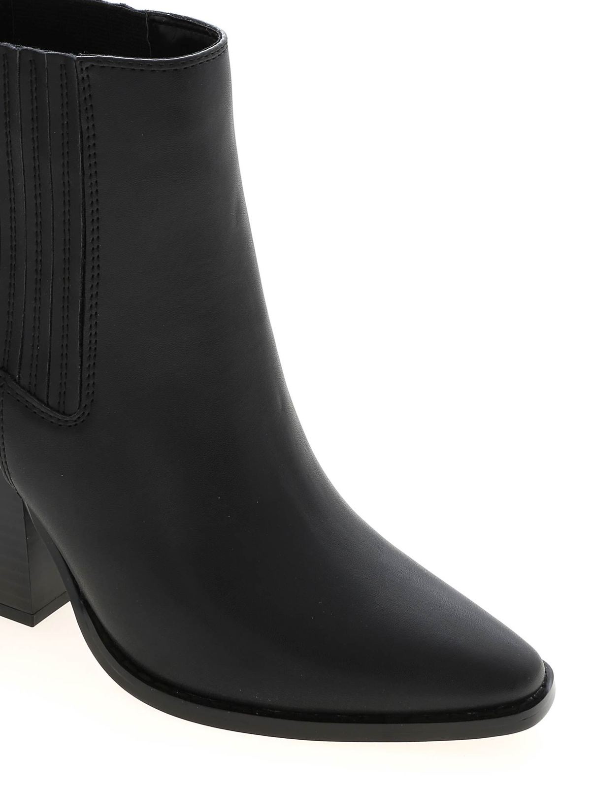 black pointy ankle booties