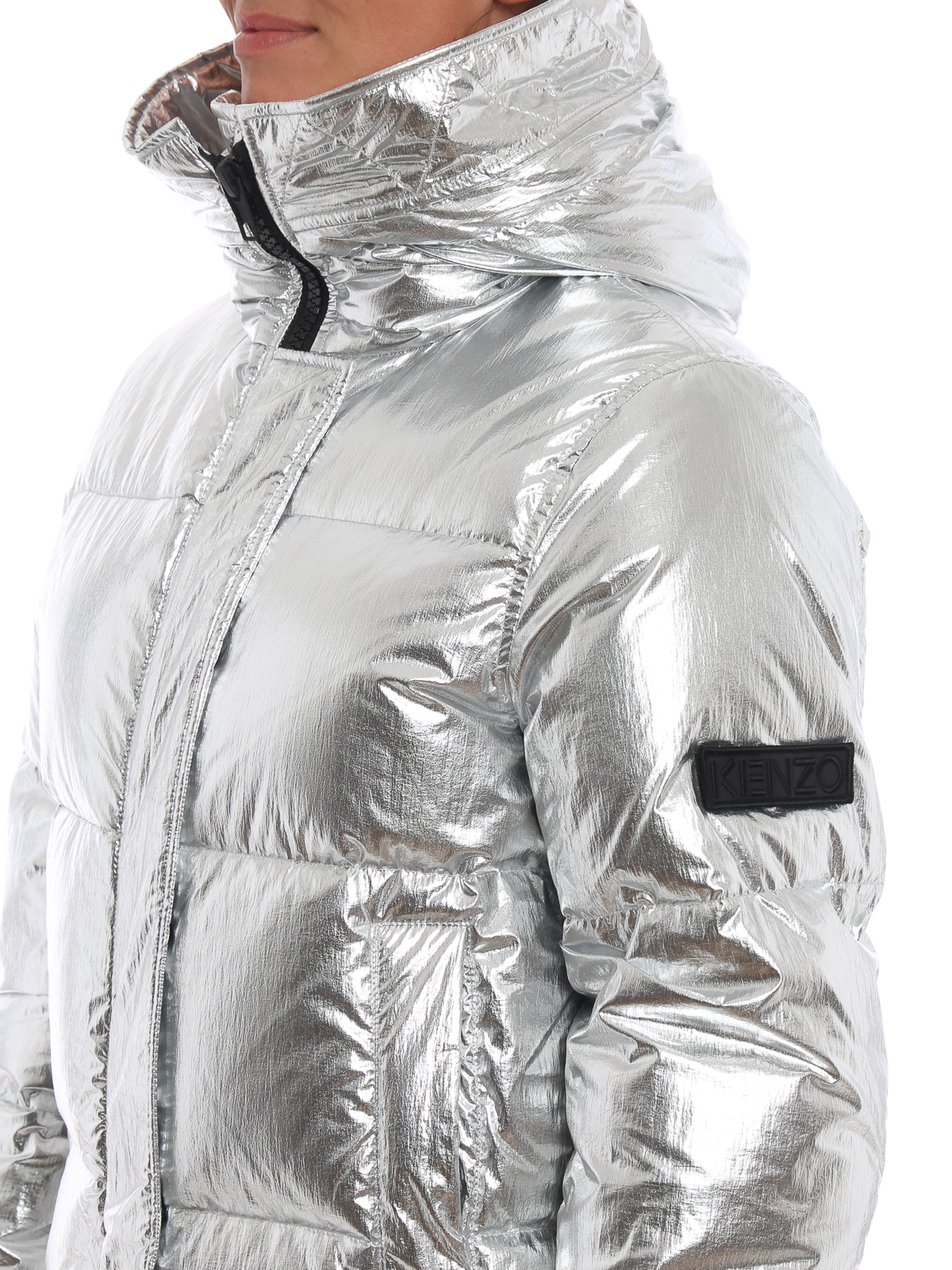 kenzo silver puffer jacket