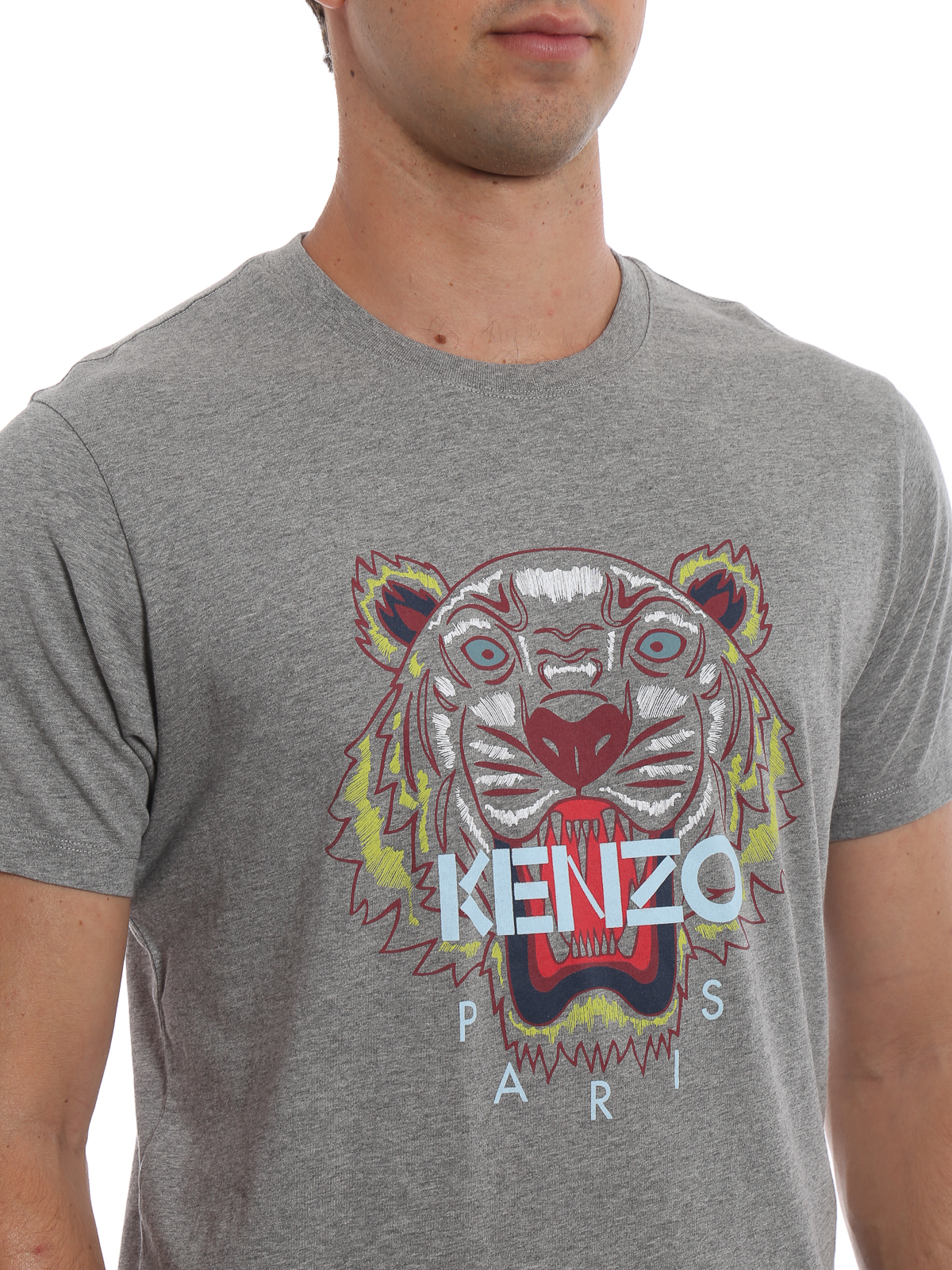 Af en toe Midden Meerdere T-shirts Kenzo - Kenzo Paris Tiger grey T-shirt - F865TS0504YA95